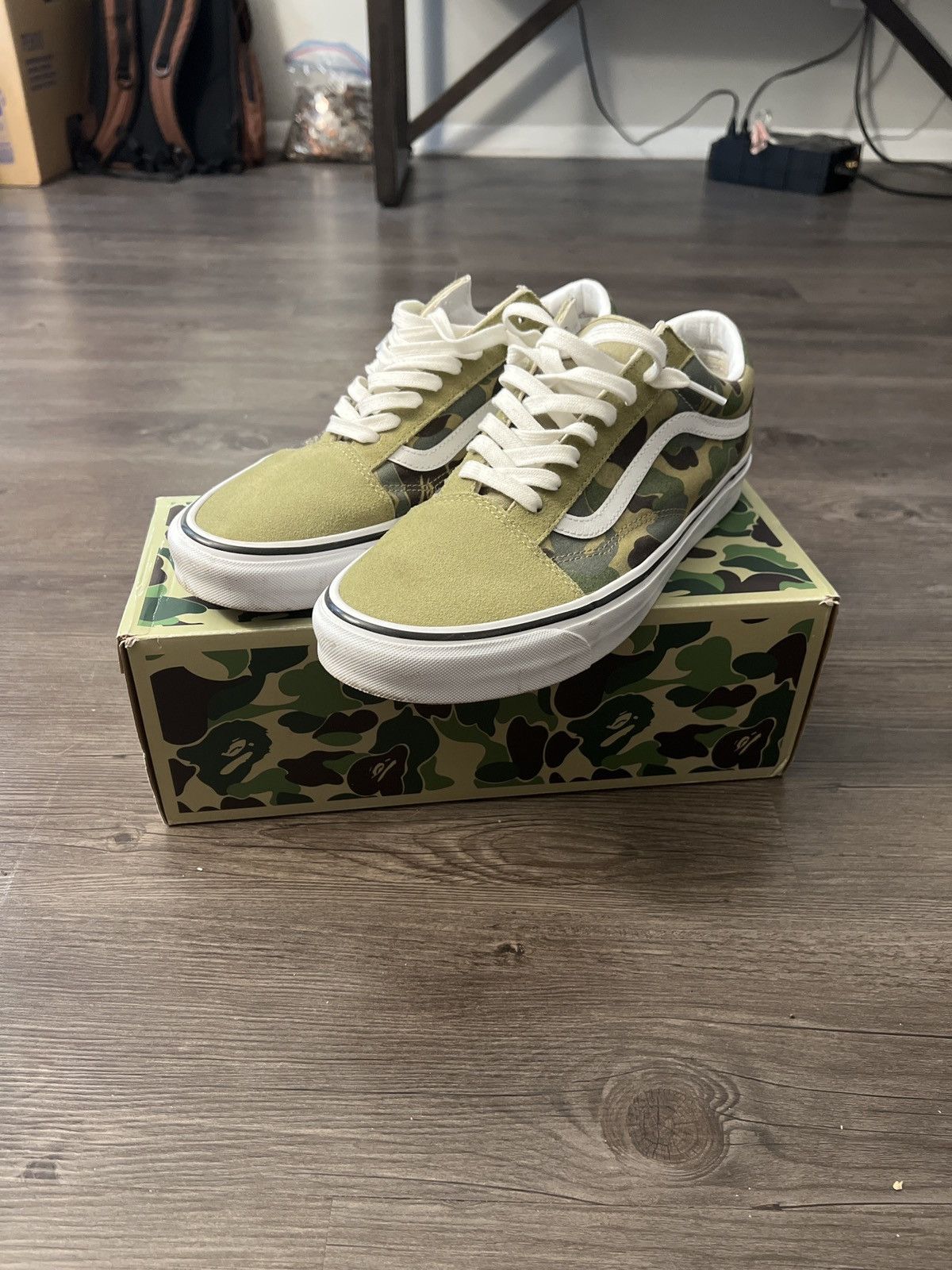 image of Bape x Vans Old Skool 36 Dx Shoes in Green, Men's (Size 13)