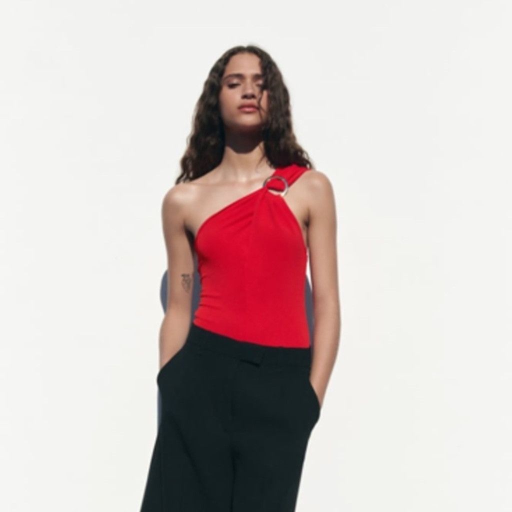 Zara Zara Ring Trim Cross Strap Bodysuit Size L Size L / US 10 / IT 46 - 1 Thumbnail
