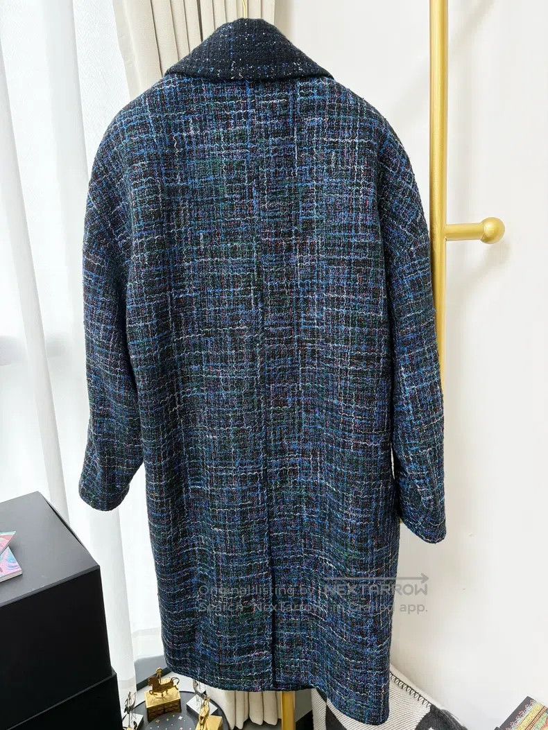 Chanel Chanel 22P dark blue woven long-sleeved medium-length coat Size XS / US 0-2 / IT 36-38 - 3 Thumbnail