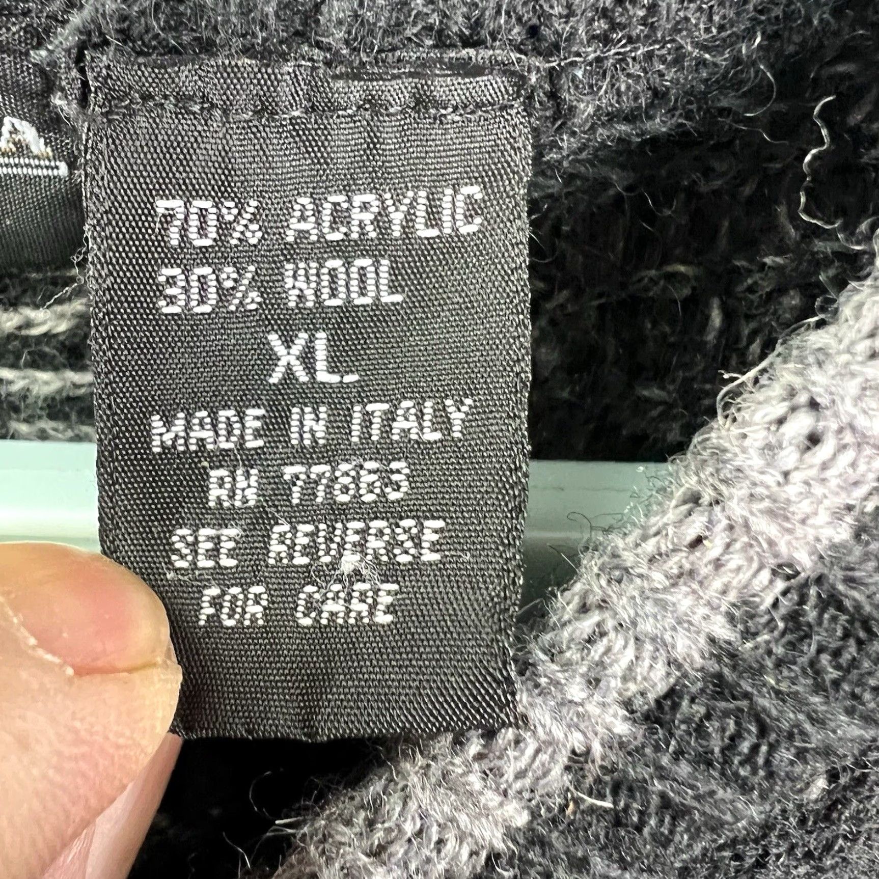 Vintage VINTAGE Grafico Italia Wool Blend Chunky-Knit Sweater Mens XL Black Geometric 80s 90s Size US XL / EU 56 / 4 - 6 Thumbnail