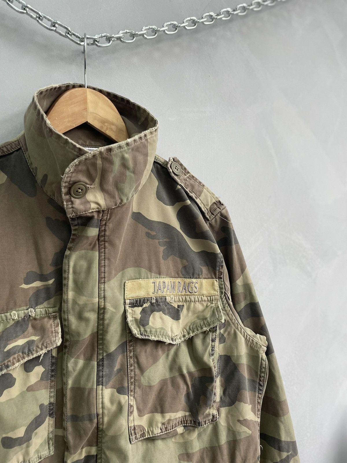 Diesel × Japanese Brand × Junya Watanabe Vintage distressed camo Japan Rags schott style jacket Size US M / EU 48-50 / 2 - 6 Thumbnail