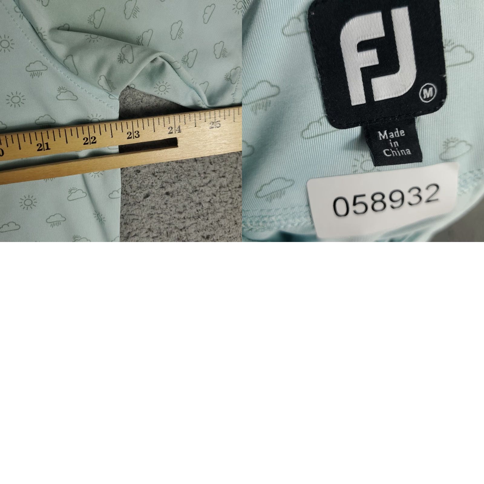 Footjoy FJ FootJoy Polo Shirt Mens Medium Blue Cloud Print Golf Short Sleeve * Size US M / EU 48-50 / 2 - 8 Thumbnail