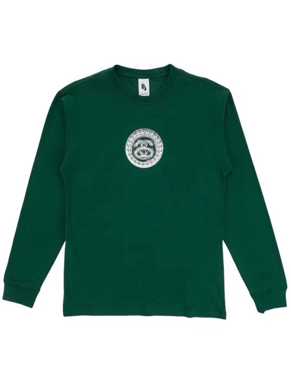 Nike x Stussy SS Link Logo Green Long Sleeve T Shirt Size L