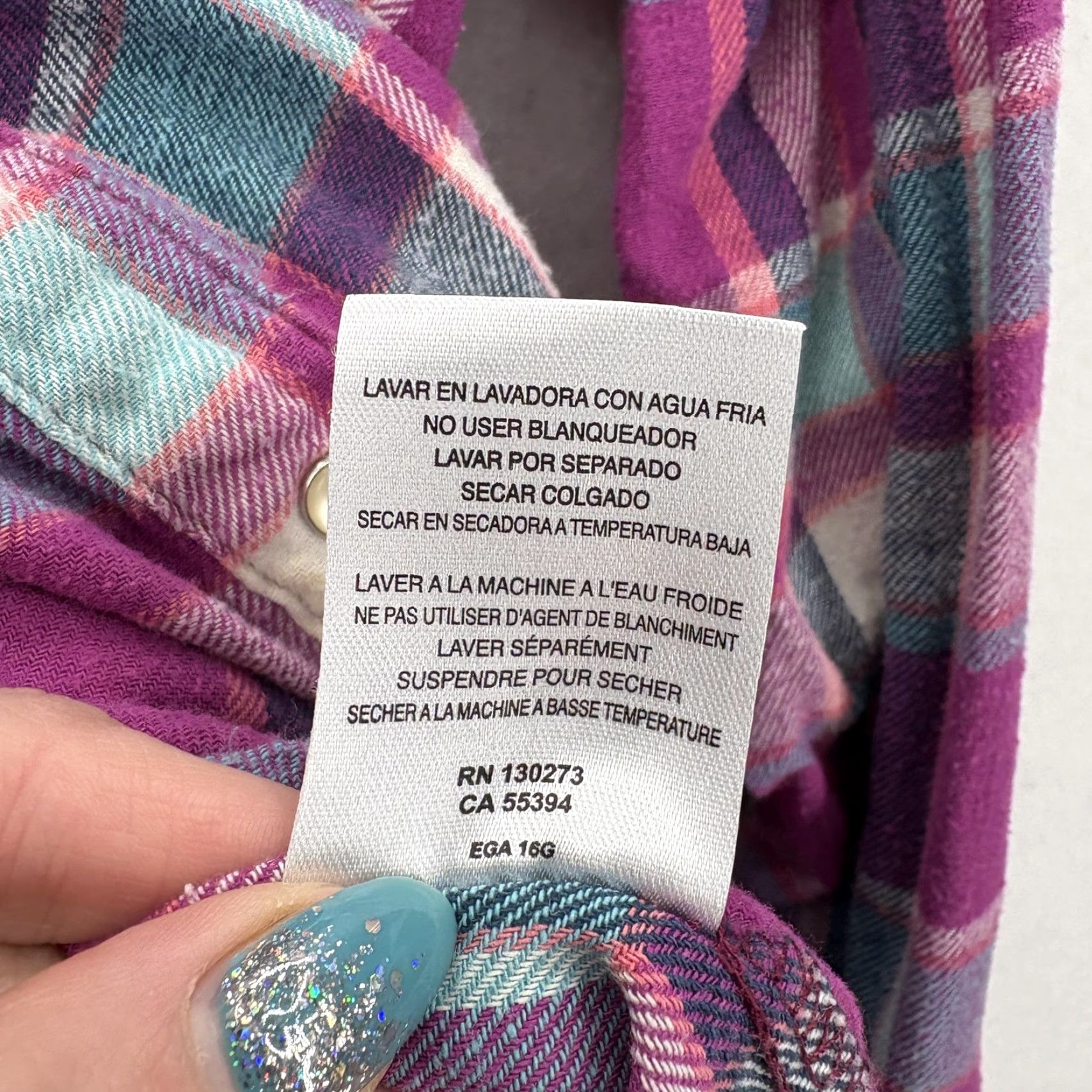 Wrangler Wrangler Shirt Womens 3XL Purple Plaid Flannel Pearl Snap Long Sleeve Western Size XXL / US 16-18 / IT 52-54 - 5 Thumbnail