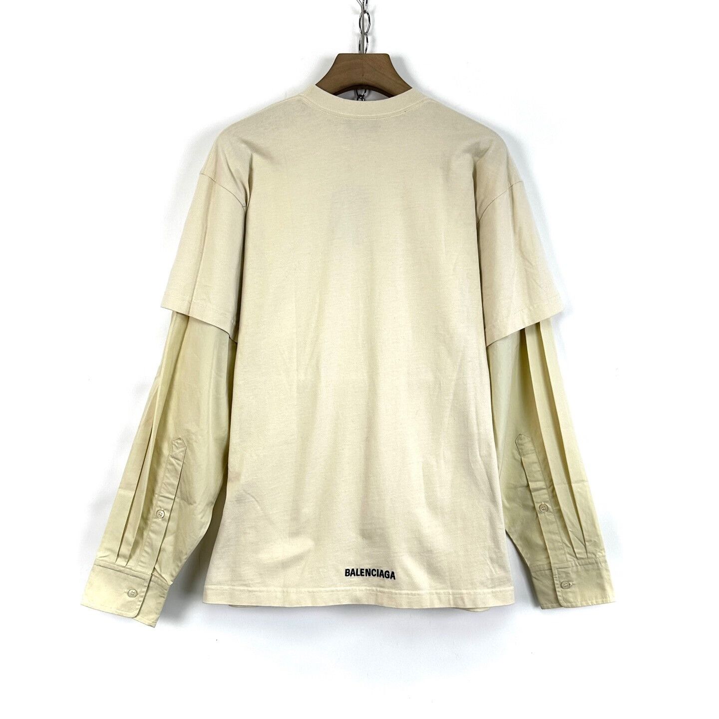 Balenciaga balenciaga beige long sleeve logo sweatshirt Size US L / EU 52-54 / 3 - 2 Thumbnail