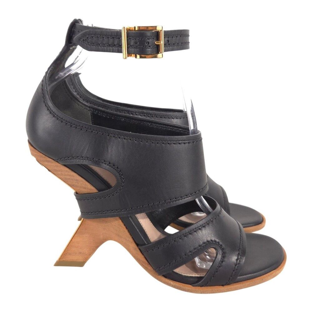Alexander McQueen Alexander McQueen Sculptural Wood Wedge Sandals US 8 EU 38 Size US 8 / IT 38 - 4 Thumbnail