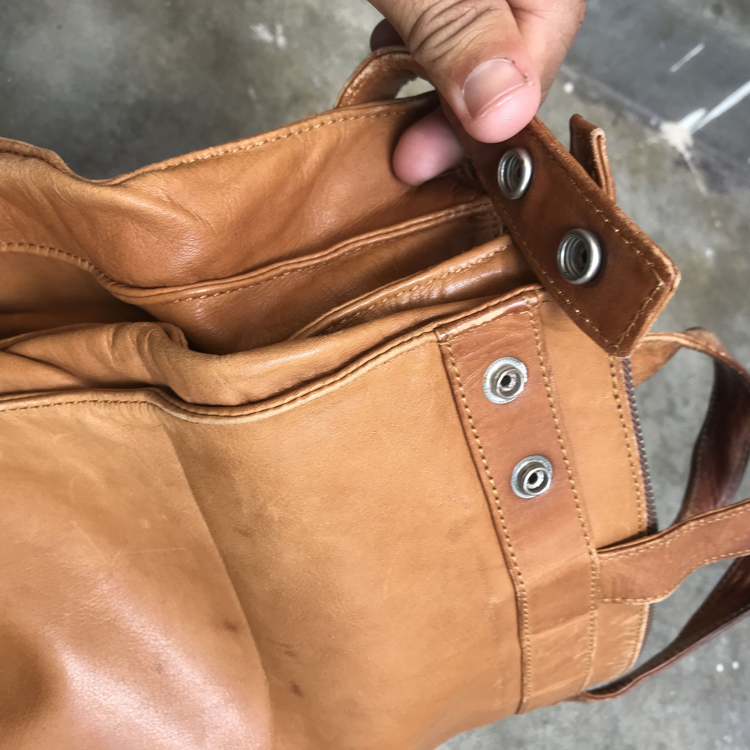 Japanese Brand × Leather unbrand Leather Handcarry bag Size ONE SIZE - 4 Thumbnail