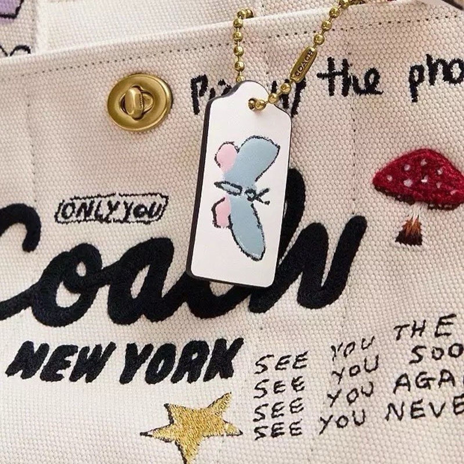 Coach NWT Coach Cargo Tote Bag 26 With Sketch Print CAM64 Handbag Size ONE SIZE - 9 Thumbnail