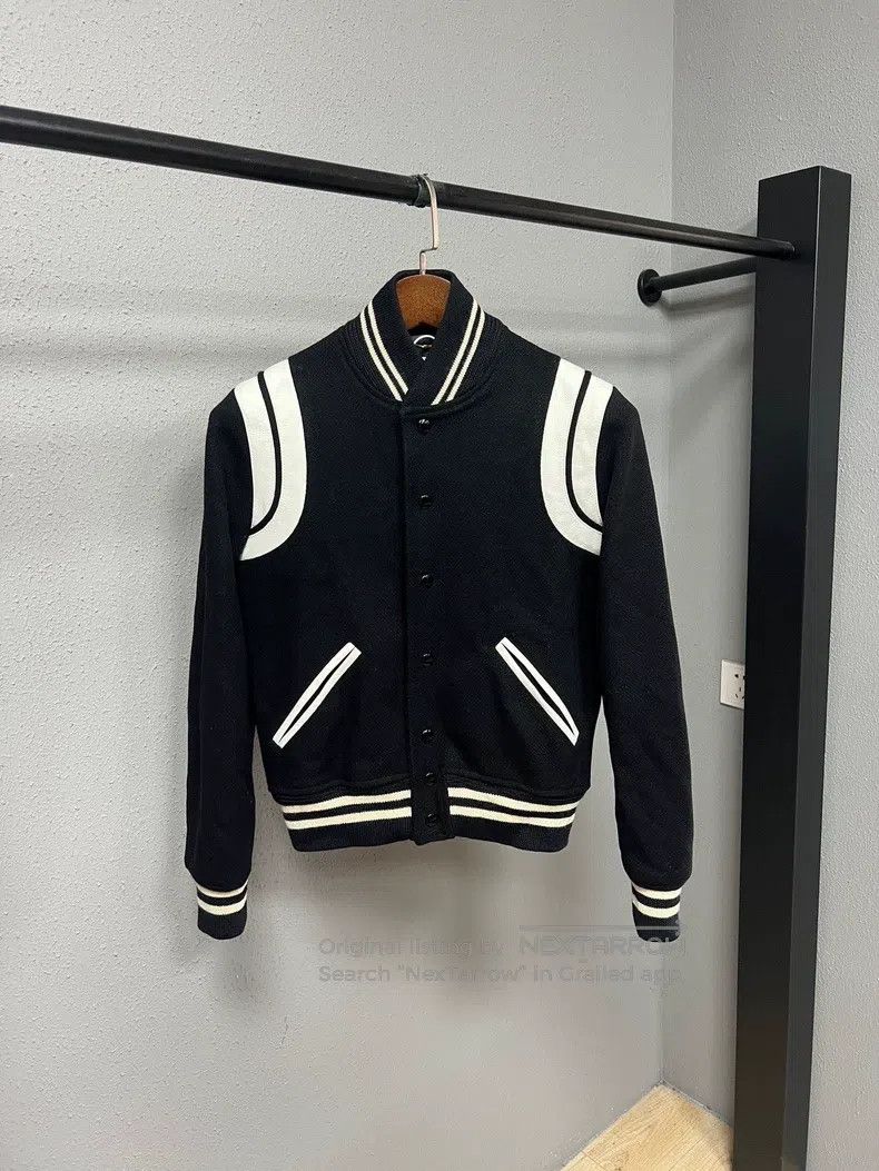 Saint Laurent Paris Saint Laurent Paris Black and White Baseball Jacket Size XS / US 0-2 / IT 36-38 - 1 Thumbnail