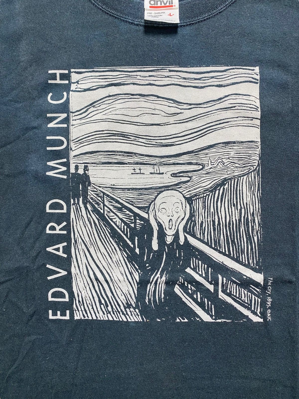 Vintage VINTAGE 90’s EDVARD MUNCH THE SCREAM ART ANVIL TSHIRT Size US L / EU 52-54 / 3 - 8 Thumbnail