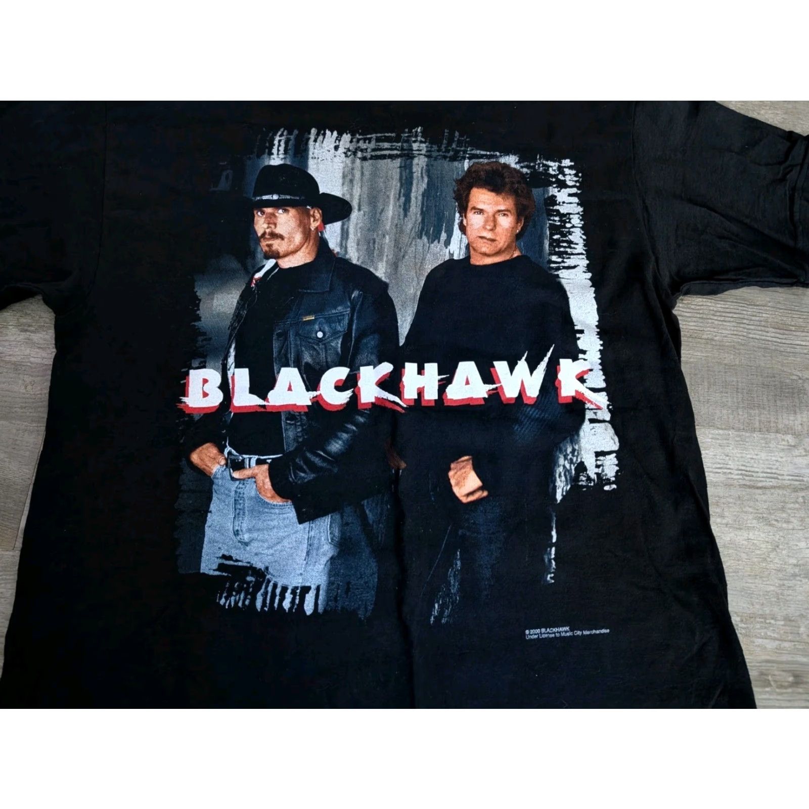 Tultex VINTAGE Blackhawk T-Shirt Man L Black 90s Y2K Greatest Hits Tour Band Short Sleeve Crew Neck Tultex EUC Size US L / EU 52-54 / 3 - 3 Thumbnail