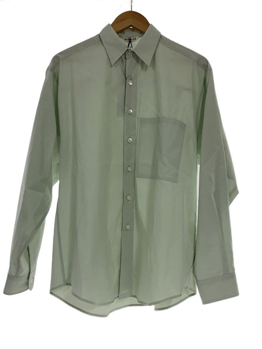 Auralee Green Cotton Long-sleeved Shirt Size US L / EU 52-54 / 3 - 1 Thumbnail