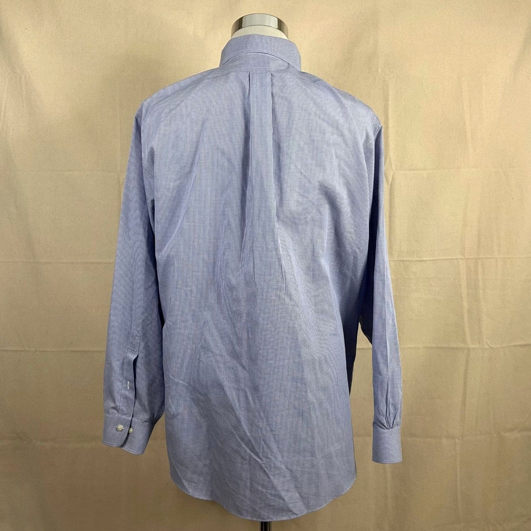 Brooks Brothers Brooks Brothers Mens Dress Shirt Blue Check Slim Fit 17.5 34/35 Non-Iron Size 48R - 5 Thumbnail
