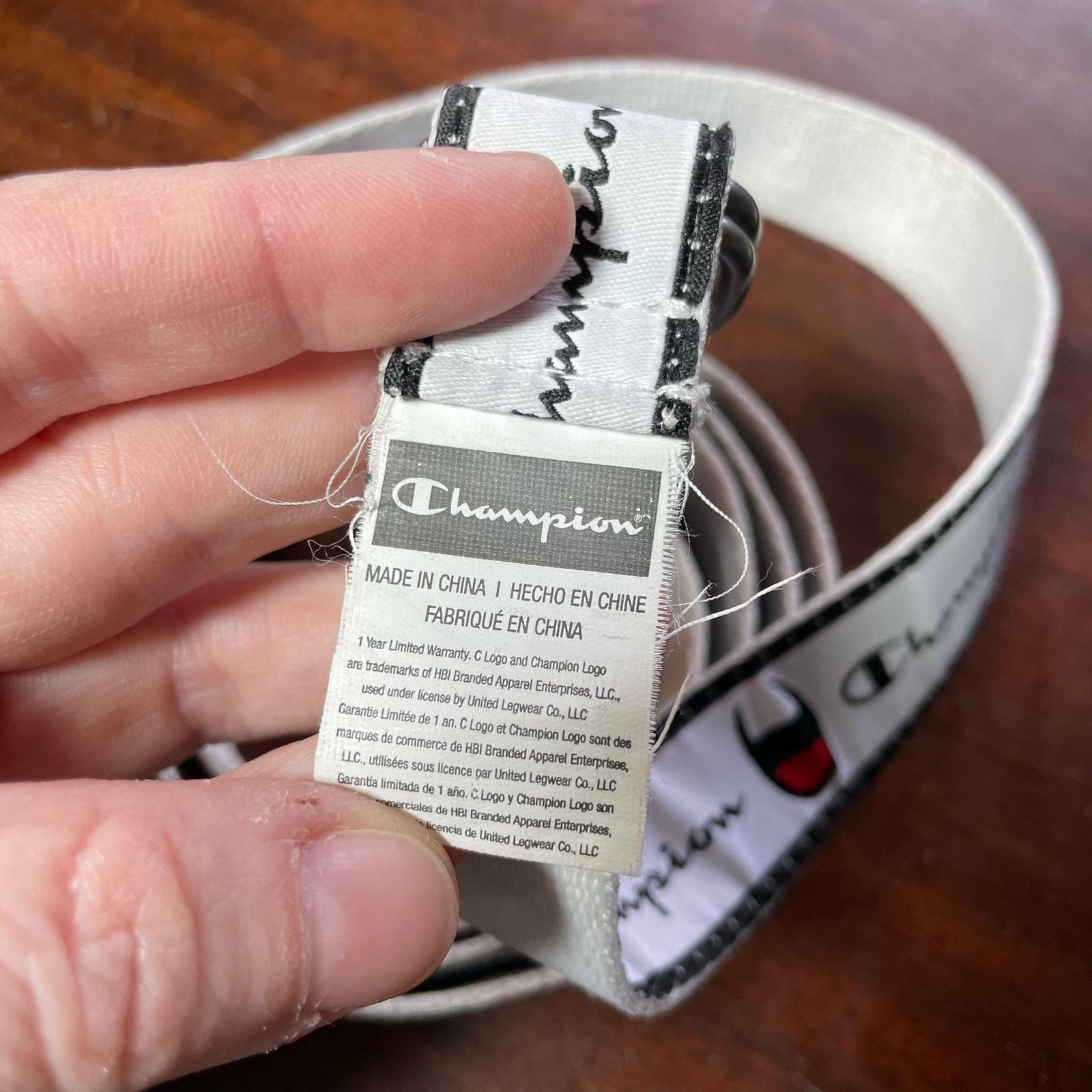 Champion Champion White Cadet Repeating Logo D-Ring Skinny Belt Size ONE SIZE - 5 Thumbnail