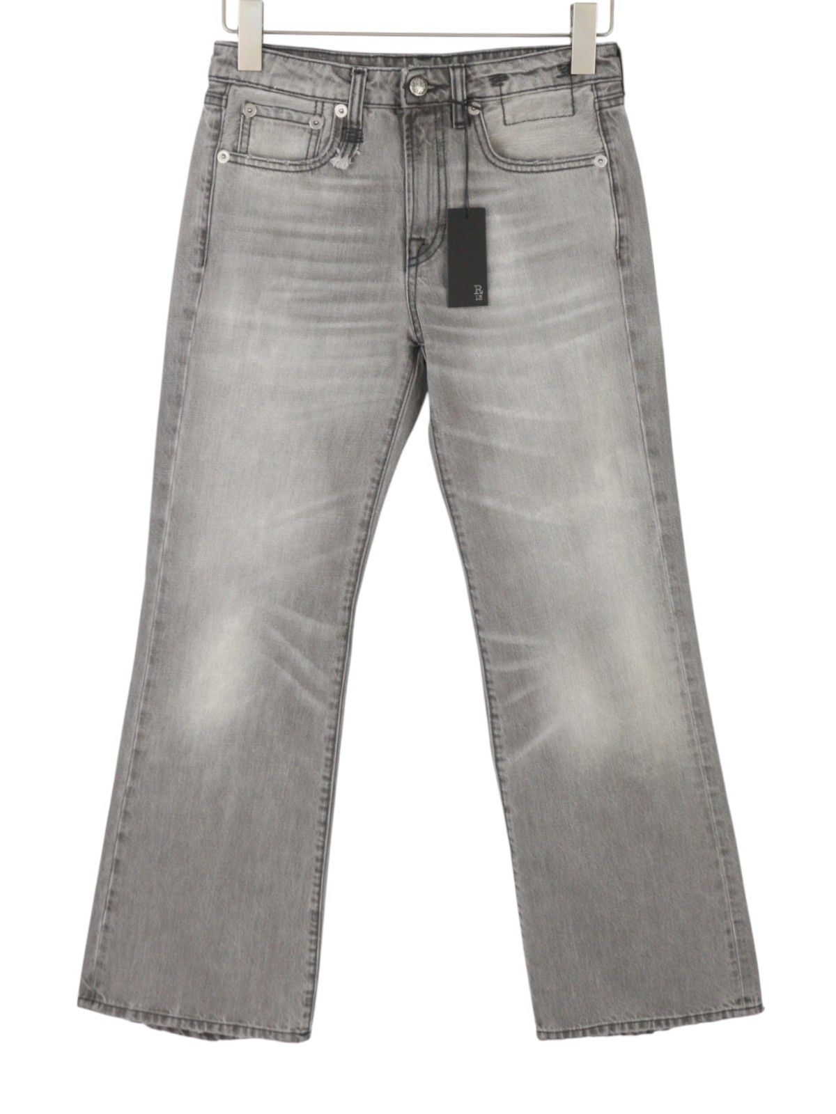 R13 JOAN CROPPED FLARE 25 Ashen Black Jeans 90042 Size 25" / US 0 / IT 36 - 1 Thumbnail