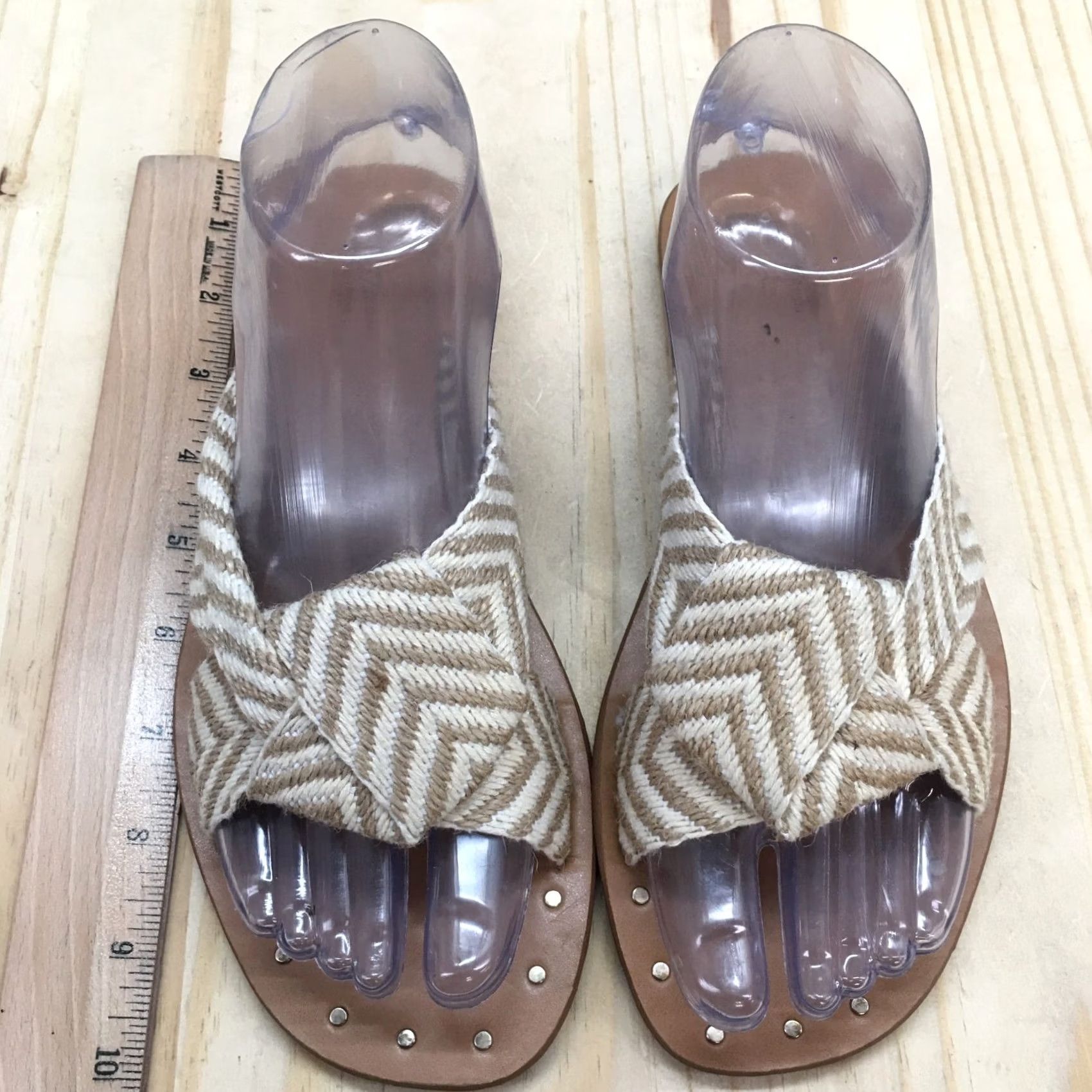 Vintage Universal Thread Sandals Louise Knotted Slip On Slide Brown Fabric Womens 6.5 M Casual Flip Flop Shoes Size US 7 / IT 37 - 7 Thumbnail