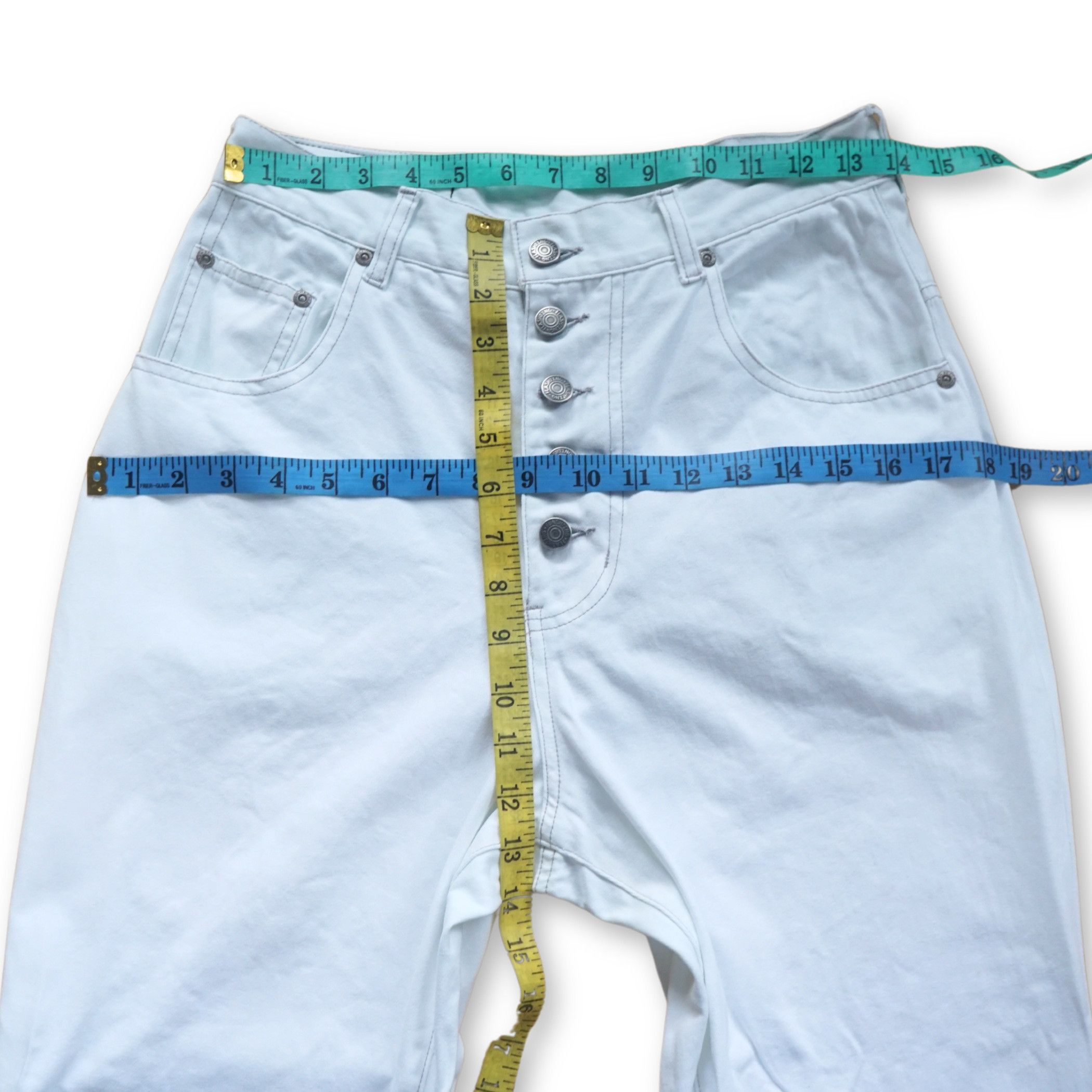 Japanese Brand AND IT_ High Waist Button-fly White Soft Denim Size 26" / US 2 / IT 38 - 9 Thumbnail