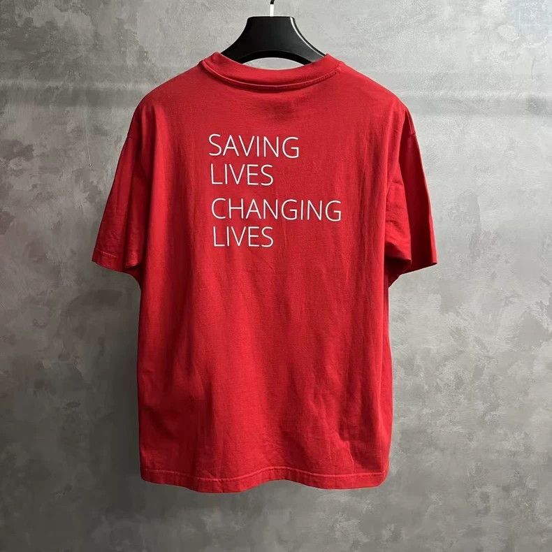 Balenciaga Balenciaga Loose crewneck short sleeve T-shirt with red lo Size US XS / EU 42 / 0 - 5 Thumbnail