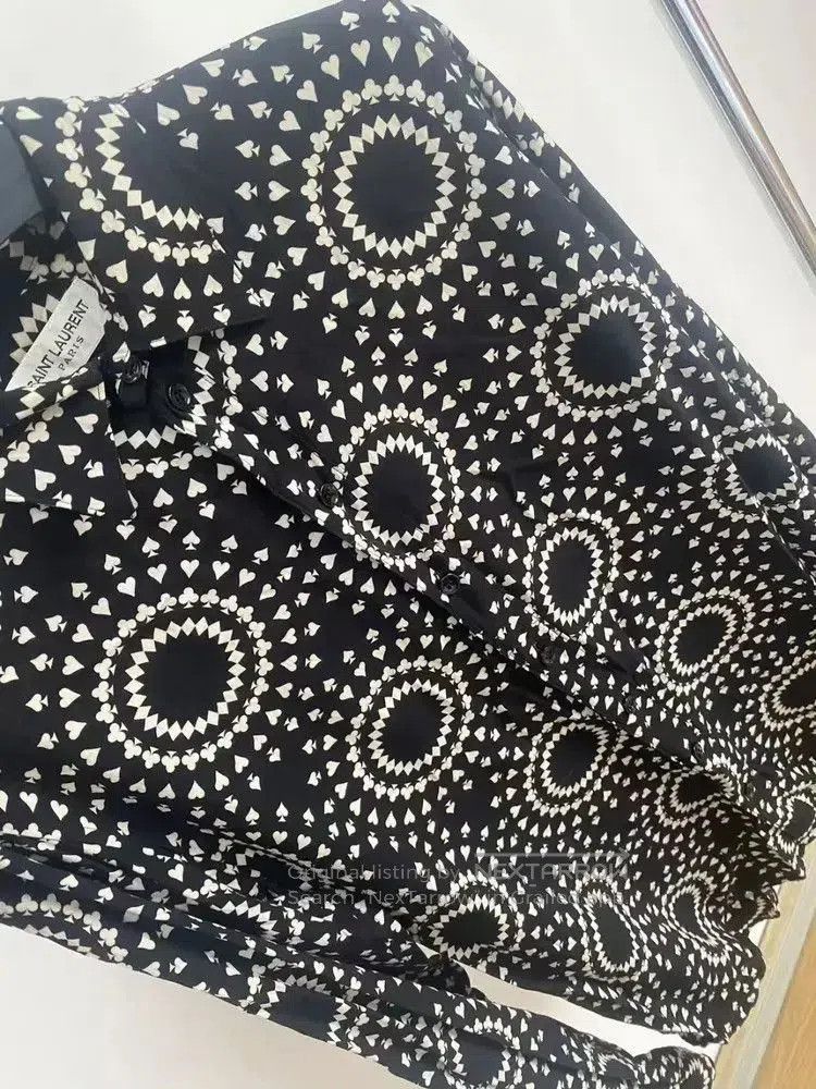 Saint Laurent Paris Sz 38 Saint Laurent Paris by Hedi 16AW Poker Pattern Shirt. Size US S / EU 44-46 / 1 - 2 Thumbnail