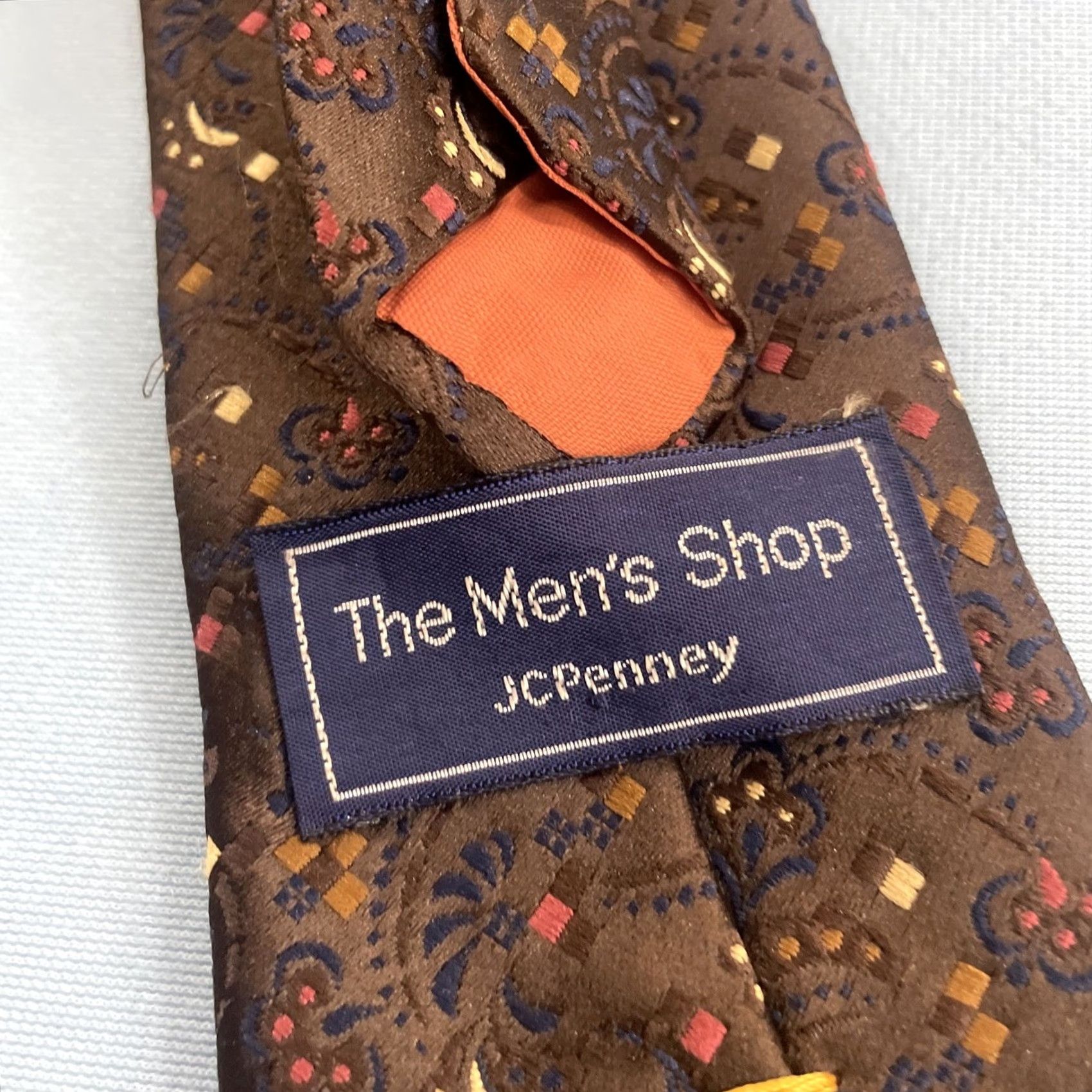 JCPenney VINTAGE JCPenney The Men's Shop Neck Tie Woven Paisley Deco Dot Brown 3x56 Capsule Necktie 1970s Men Tie Brown Size ONE SIZE - 6 Thumbnail