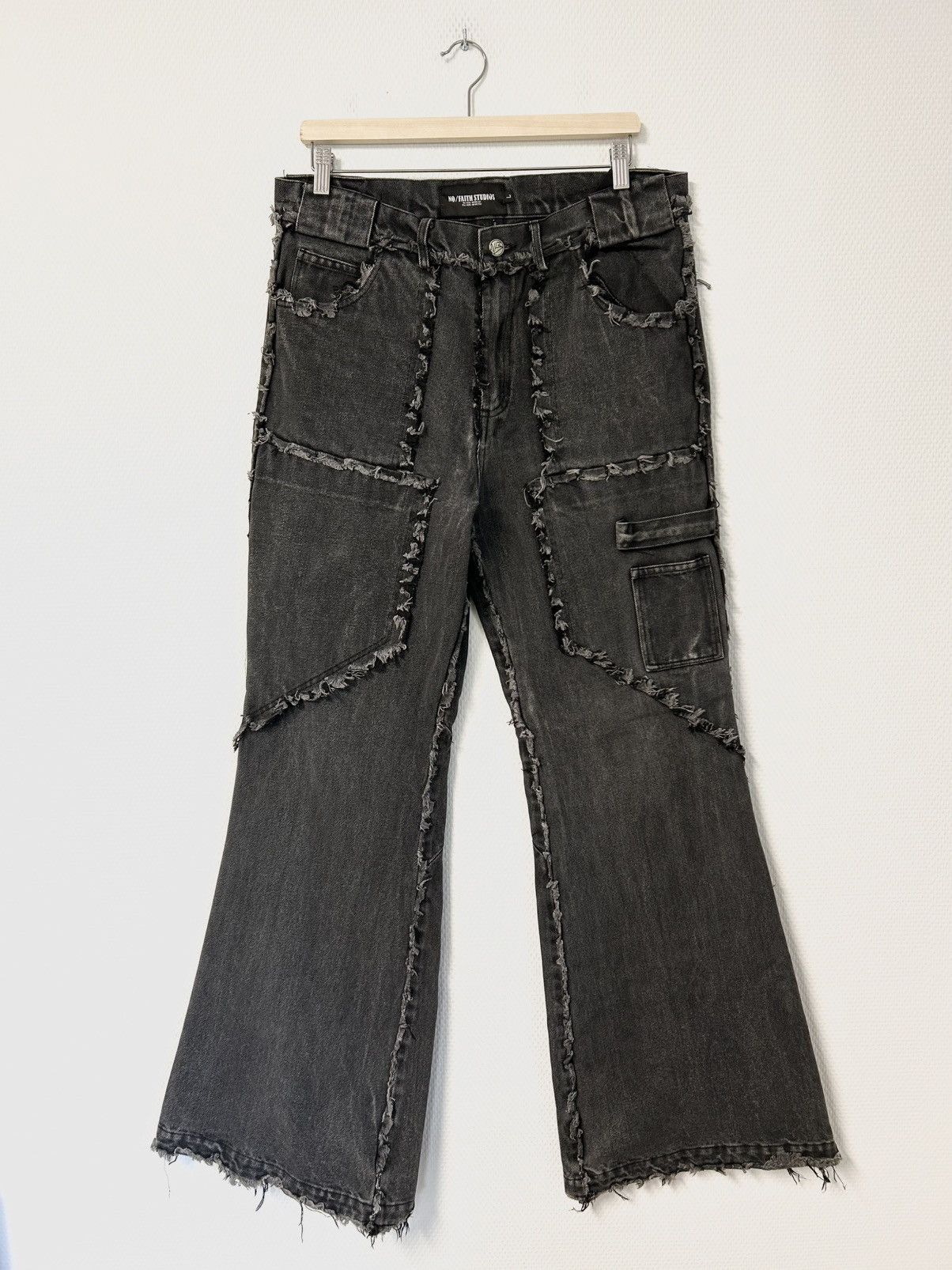 No Faith Studios 001 Flared Denim Size US 33 - 2 Thumbnail