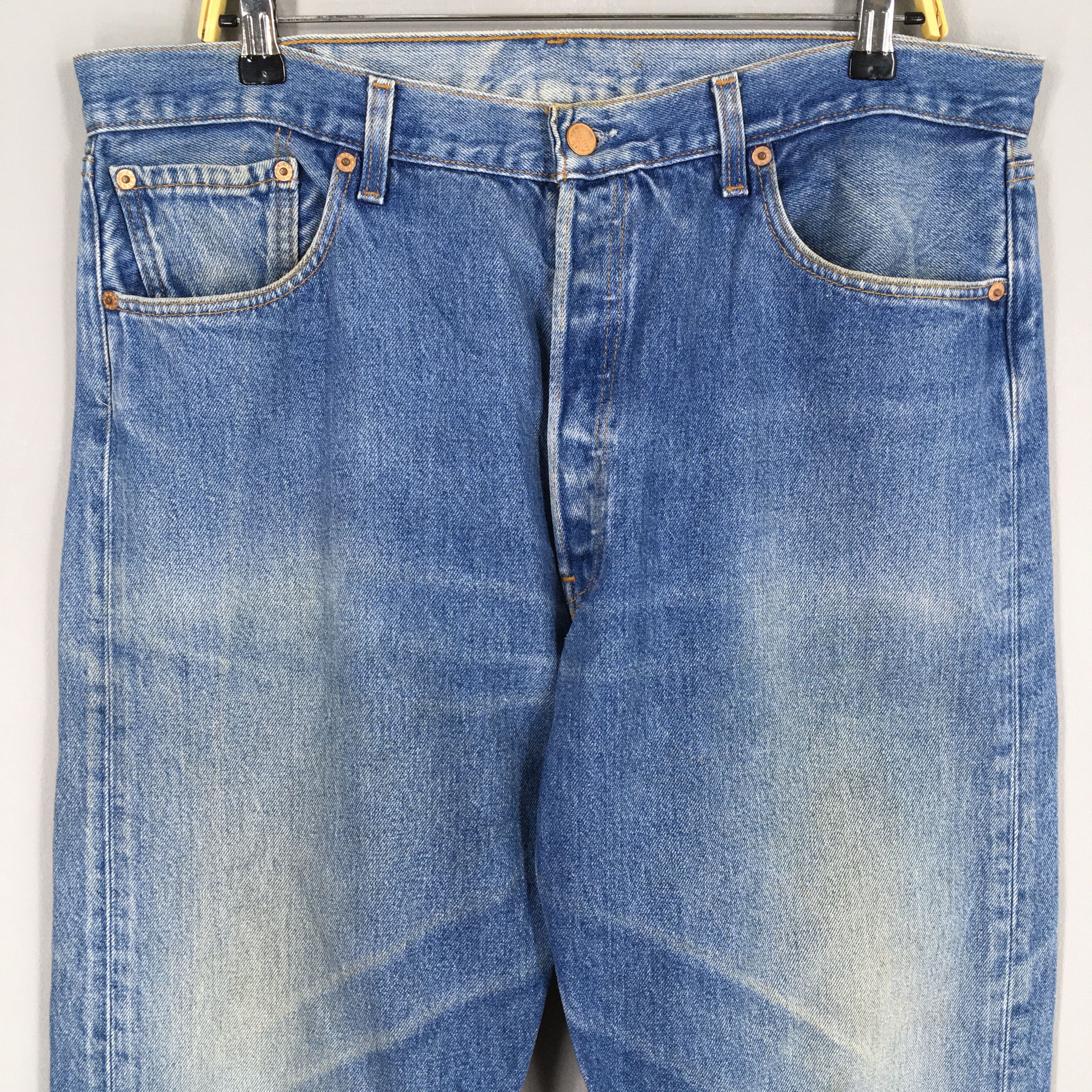 Size 36x30 Vintage 90s Levi's 501 Faded Blue Jeans