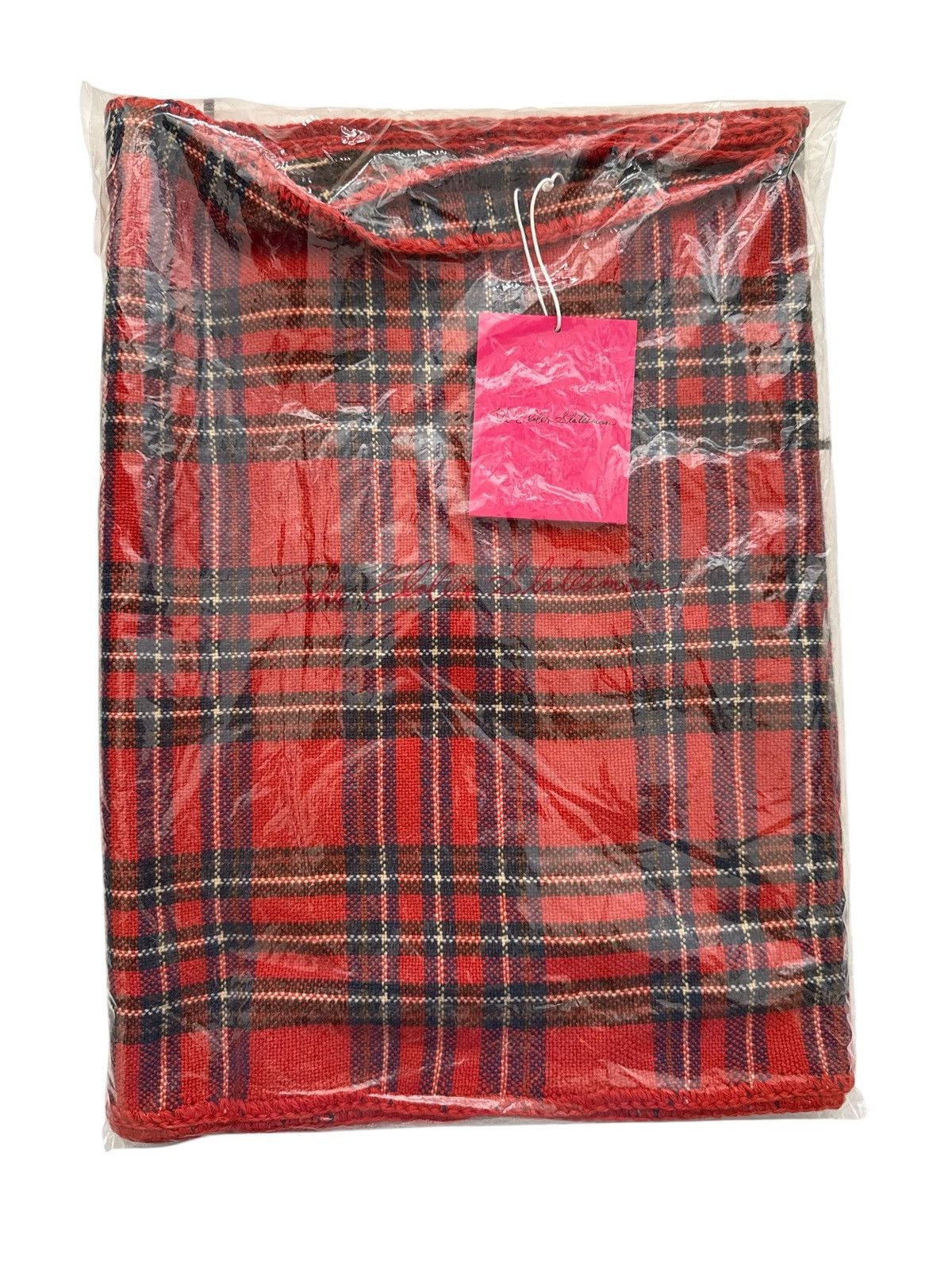 The Elder Statesman $2500 Cashmere Flame Tartan Scarf Size ONE SIZE - 3 Thumbnail