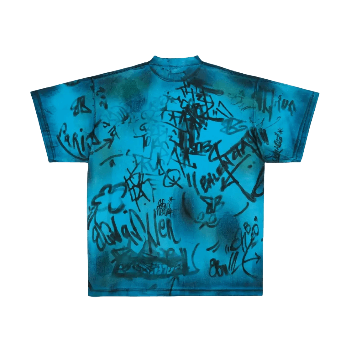 Balenciaga o1w1db10425 Skater T-Shirt Oversized in Blue/Black Size US XL / EU 56 / 4 - 2 Thumbnail