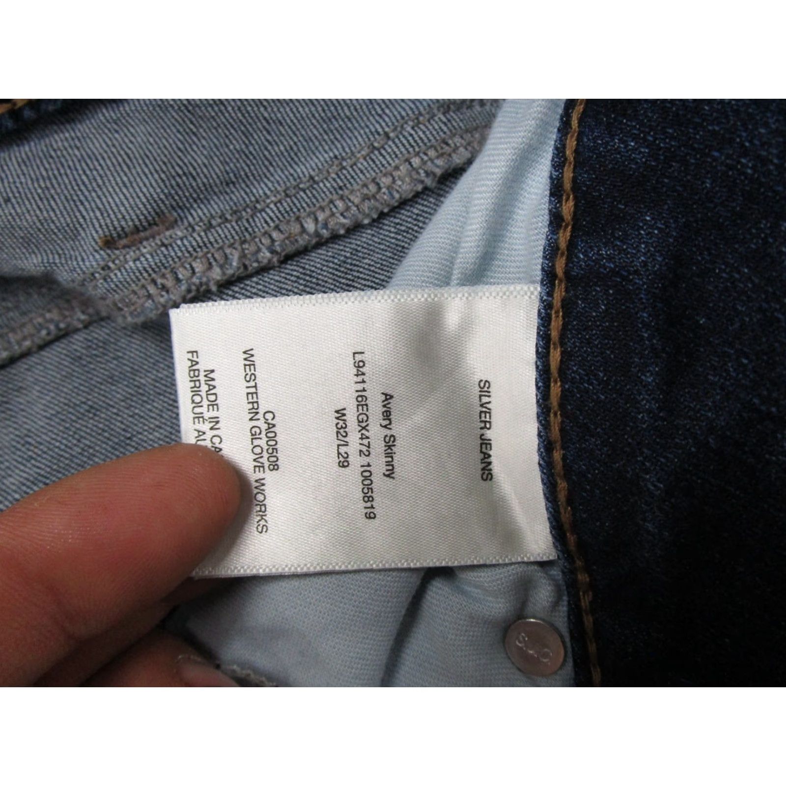 Silver Jeans Co. Silver Jeans Co Avery Skinny Jeans Women 32x29 Blue Stretch Distressed Size 24" / US 00 / IT 34 - 5 Thumbnail