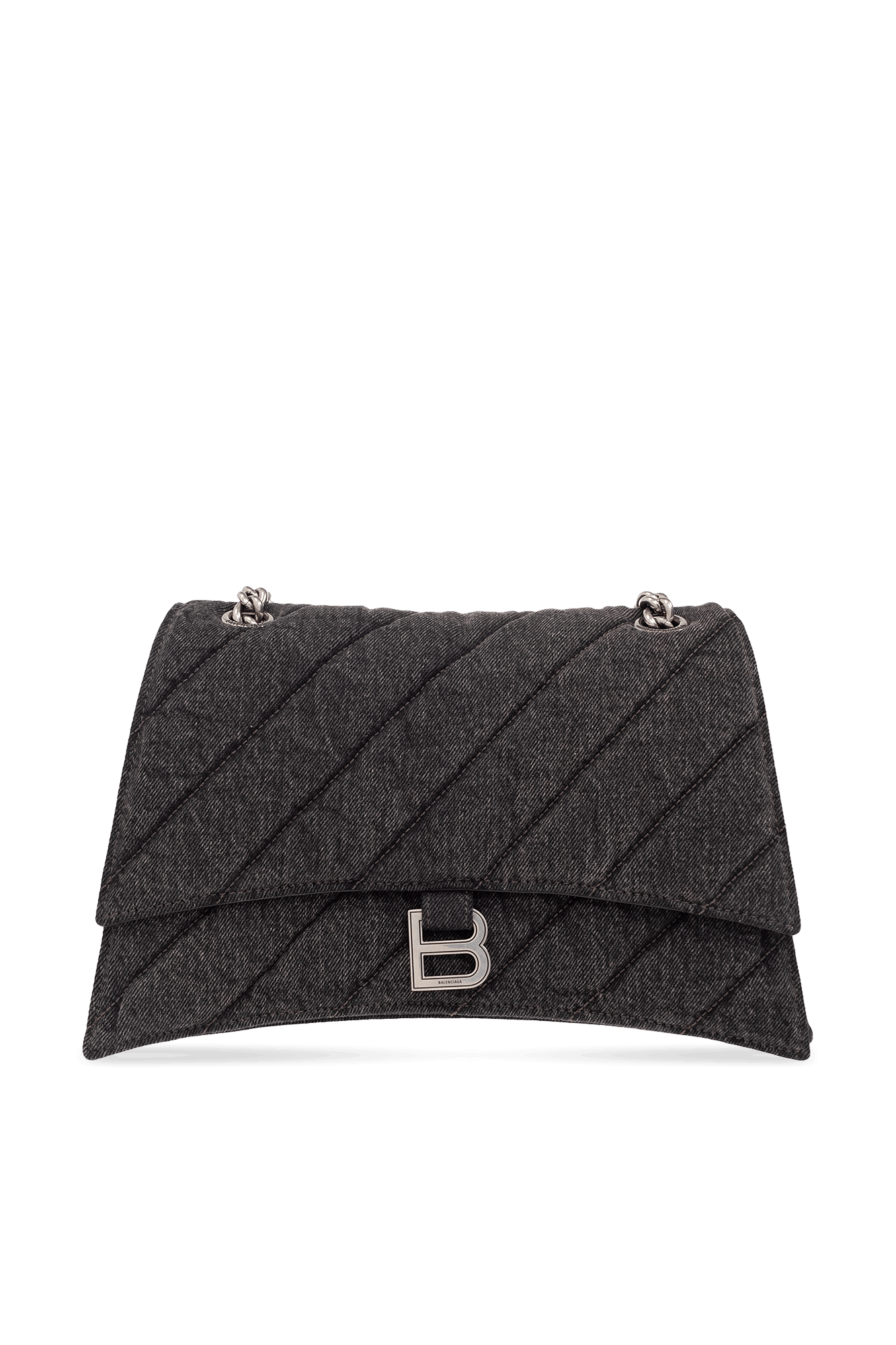 Balenciaga o1mt1gz1224 Size: OS / Crush Medium Chain Bag Quilted Denim Size ONE SIZE - 1 Thumbnail