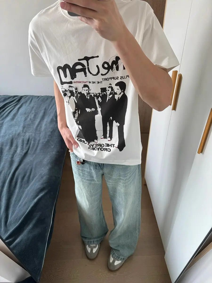 Japanese Brand Casual loose wide leg washed light colored jeans Size US 32 / EU 48 - 5 Thumbnail