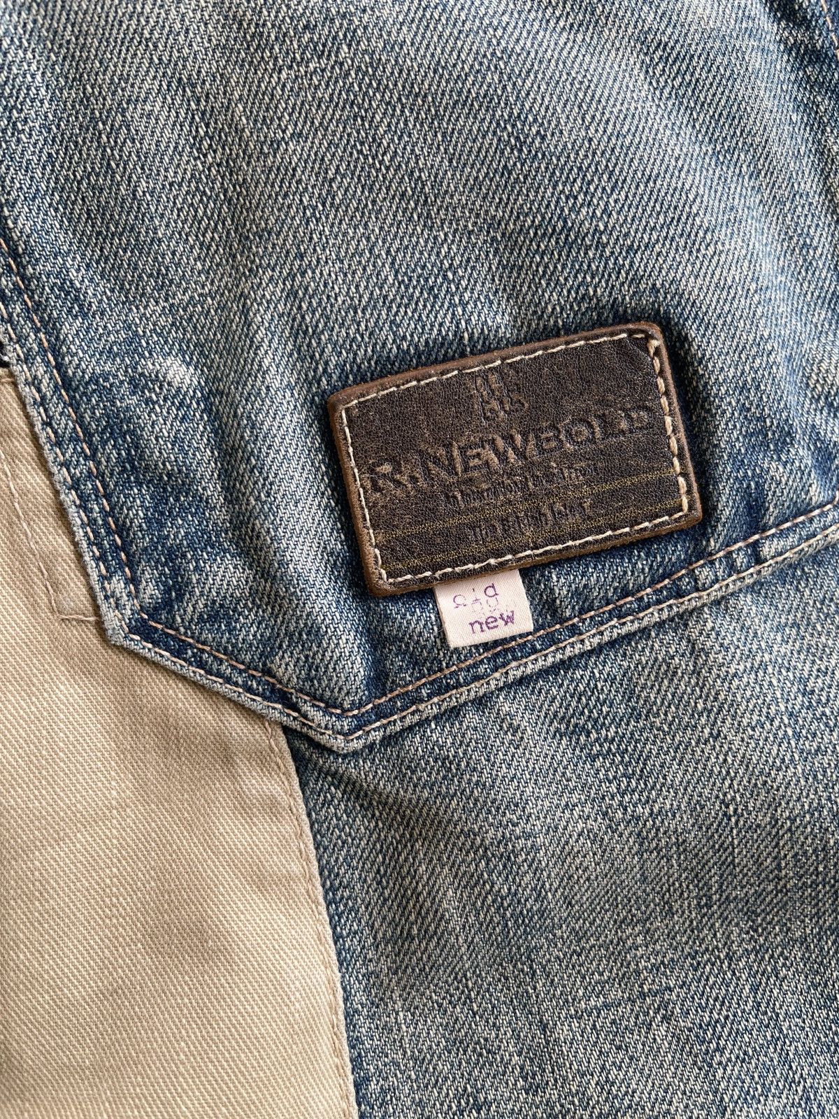 Vintage R.Newbold Old & New Selvedge Buckle Patchwork Limited Denim Size US 31 - 17 Thumbnail