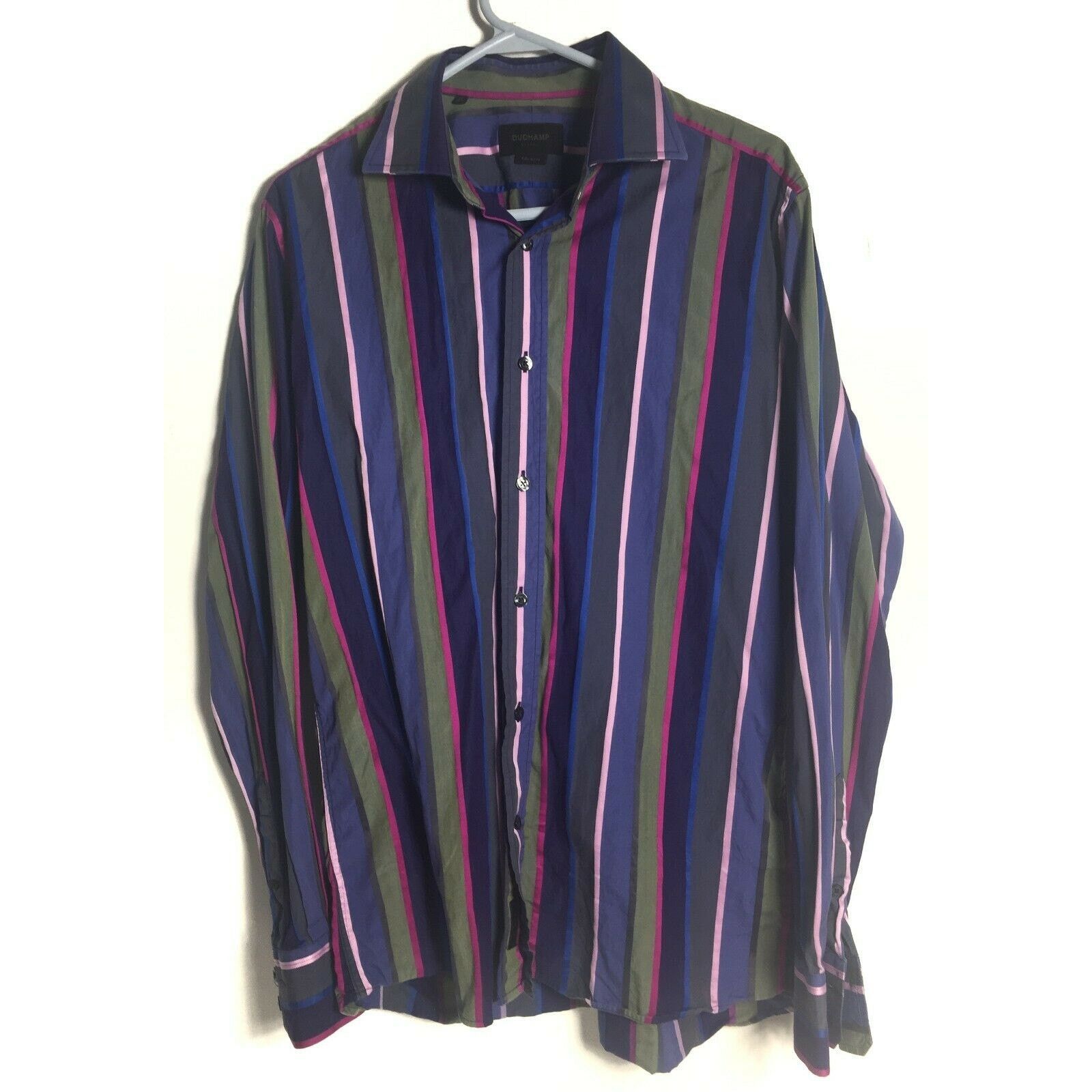 Duchamp Duchamp London Mens Blue Cotton Long Sleeve Shirt Size 16 Size US L / EU 52-54 / 3 - 6 Thumbnail