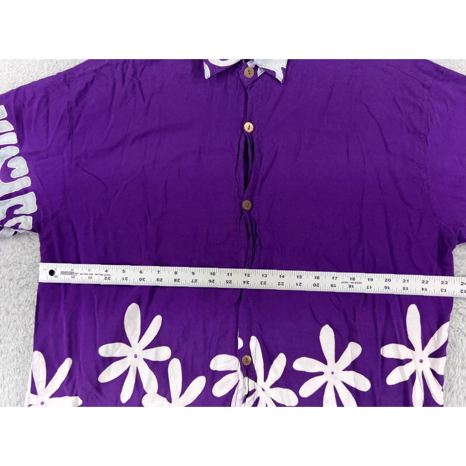 Vintage LAUHALA Hawaiian Shirt XL Purple Gray Floral Button Up Short Sleeve Mens Size US XL / EU 56 / 4 - 7 Thumbnail
