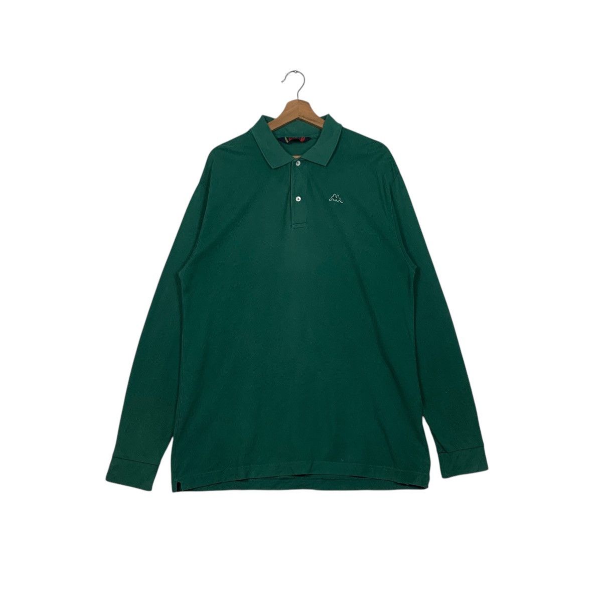 Kappa Vintage KAPPA Green Long Sleeve Polo Shirt #2609-C117 Size US XL / EU 56 / 4 - 1 Thumbnail