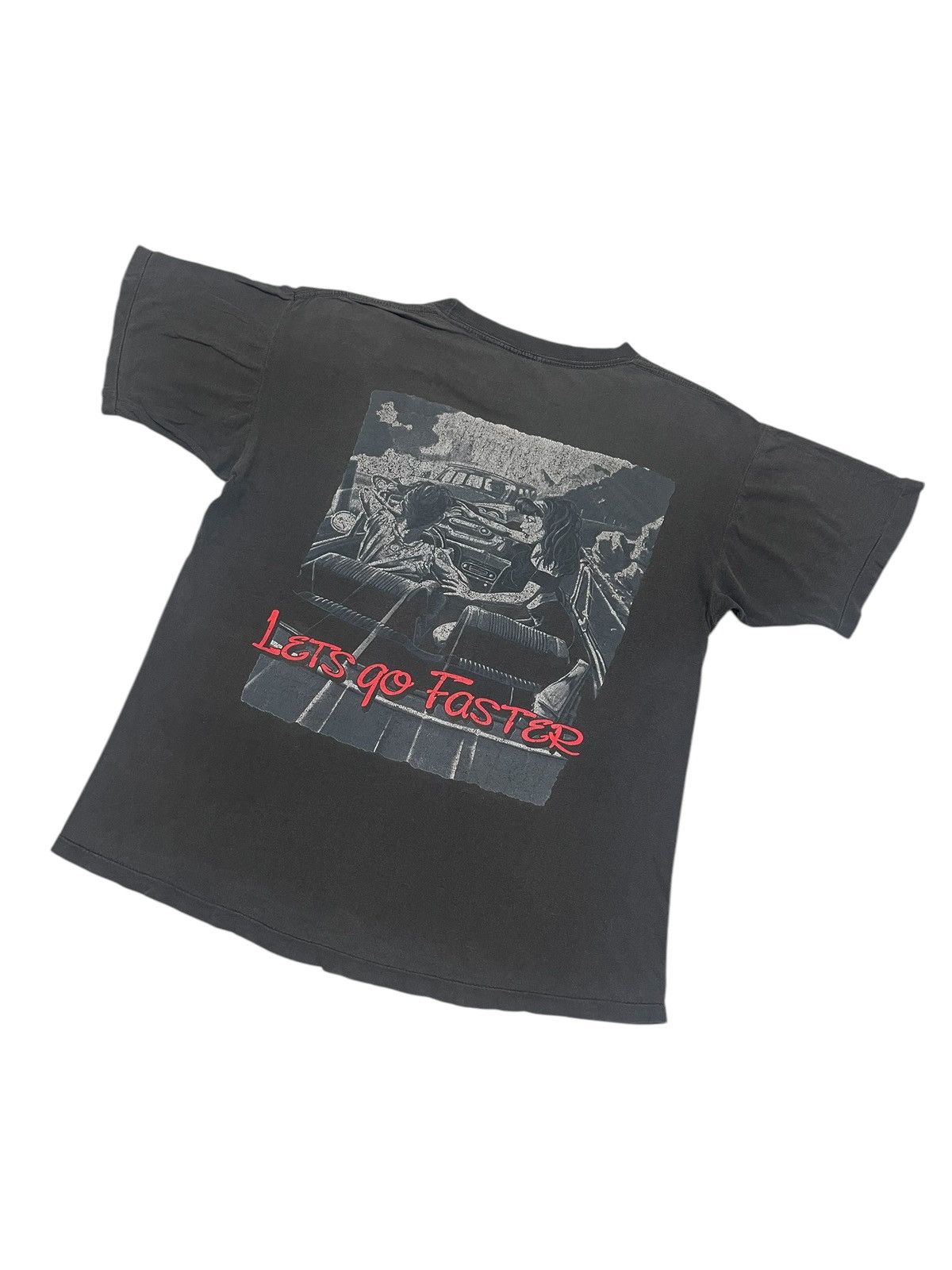 Band Tees × Vintage Vintage Rockabilly STRAY CATS LetsGoFaster Sunfaded T-shirt Size US L / EU 52-54 / 3 - 10 Thumbnail