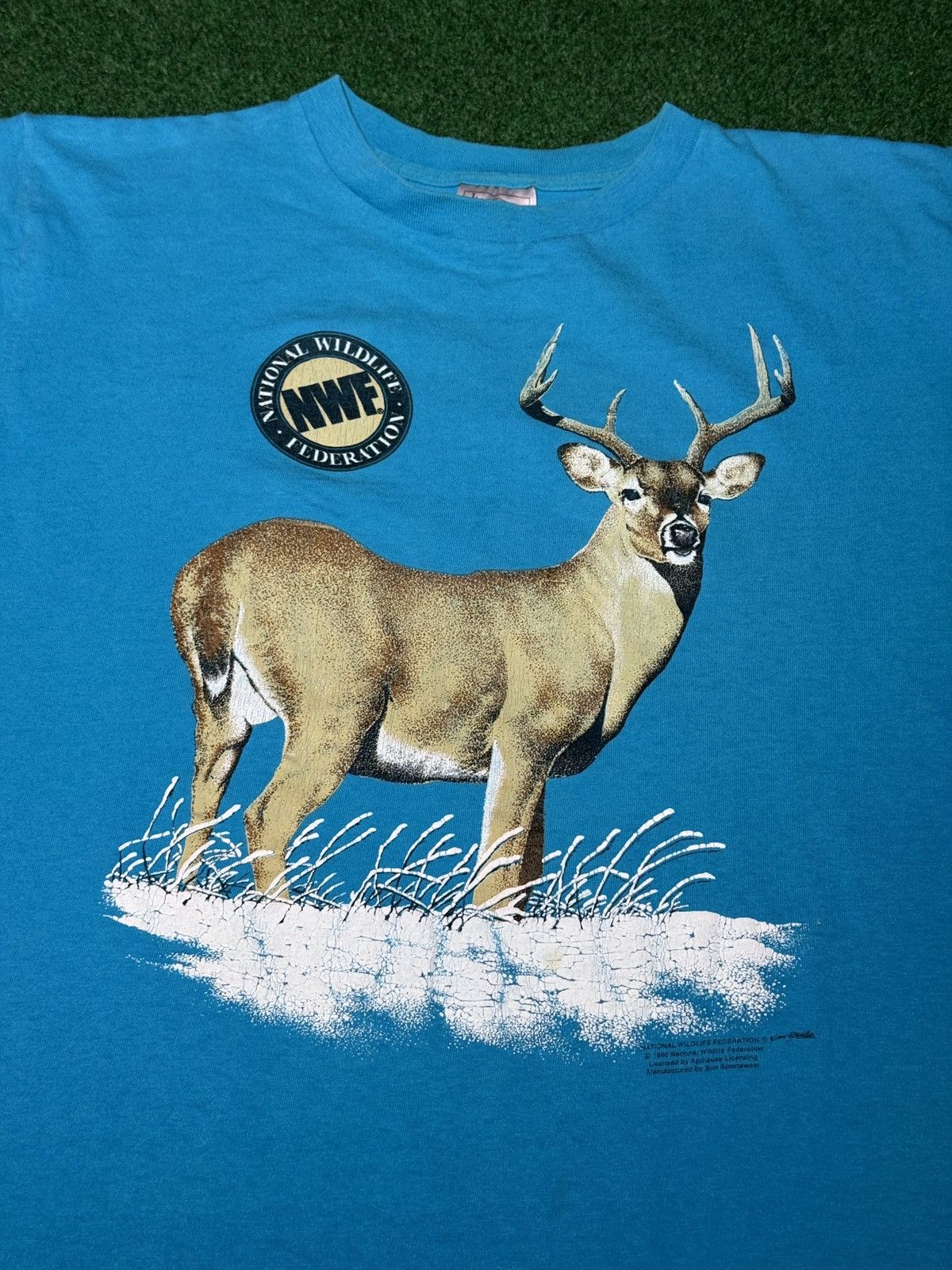 Vintage Vintage National Wildlife Federation 90s Deer Buck T Shirt Size US L / EU 52-54 / 3 - 2 Thumbnail