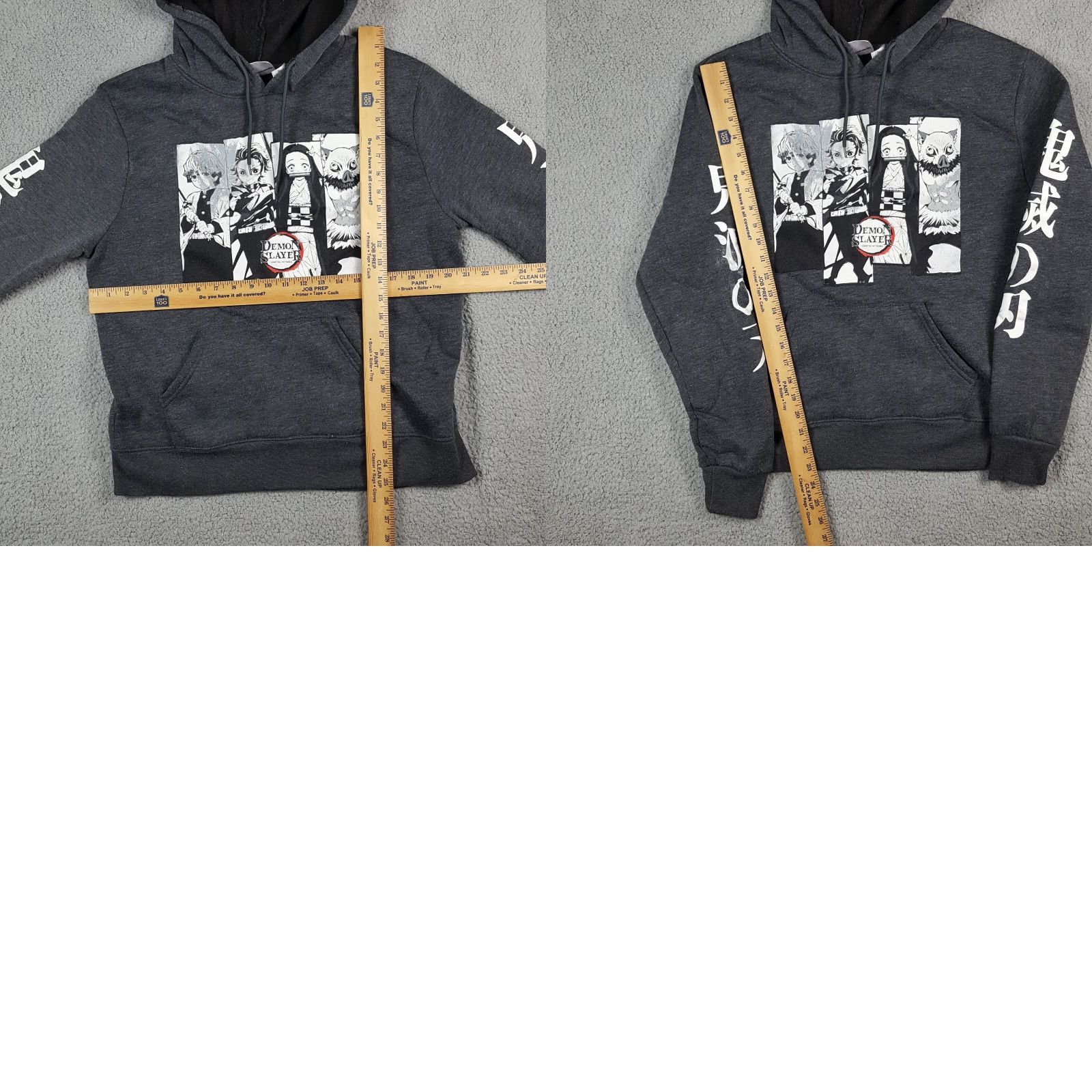 Vintage VINTAGE Demon Slayer Anime Hoodie Pullover Sweatshirt Men's Medium Gray Retro 90s Graphic Print Hooded Distressed Size US M / EU 48-50 / 2 - 8 Thumbnail