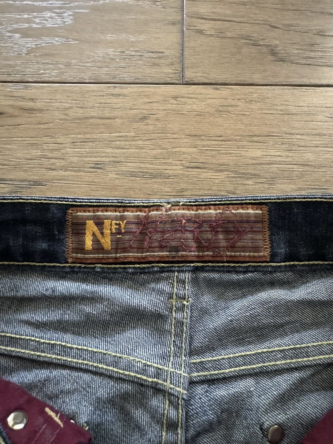 Chrome Hearts Chrome Hearts Notify Custom Gold Leather Cross Patch Denim Size 27" / US 4 / IT 40 - 19 Thumbnail