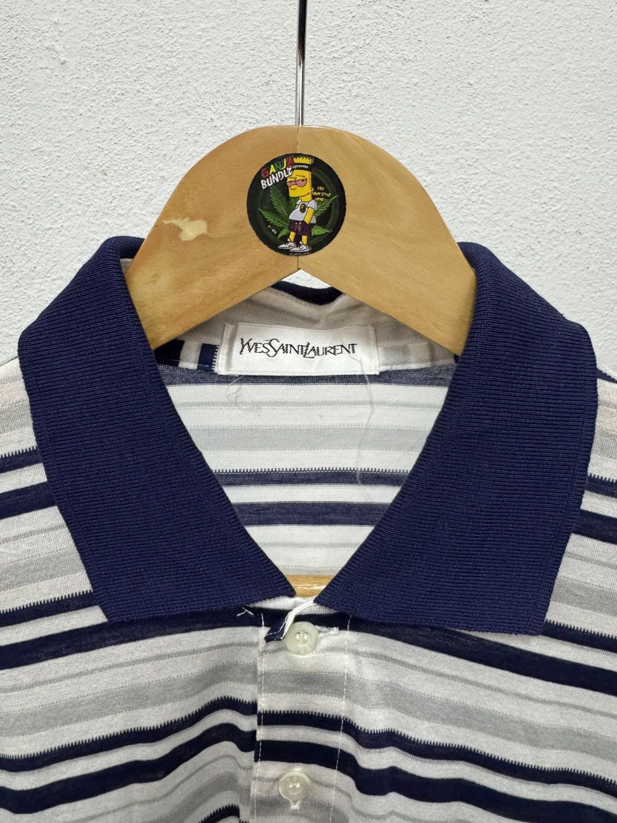Designer × Vintage × Yves Saint Laurent Vintage YvesSaintLauren Striped Polo Shirt Size US M / EU 48-50 / 2 - 2 Thumbnail
