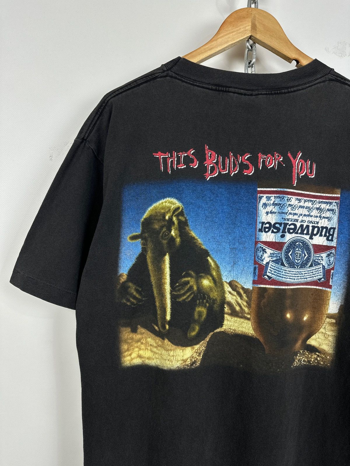Budweiser 90s Vintage Budweiser This Bud’s For You Anteater T-Shirt Size US L / EU 52-54 / 3 - 4 Thumbnail