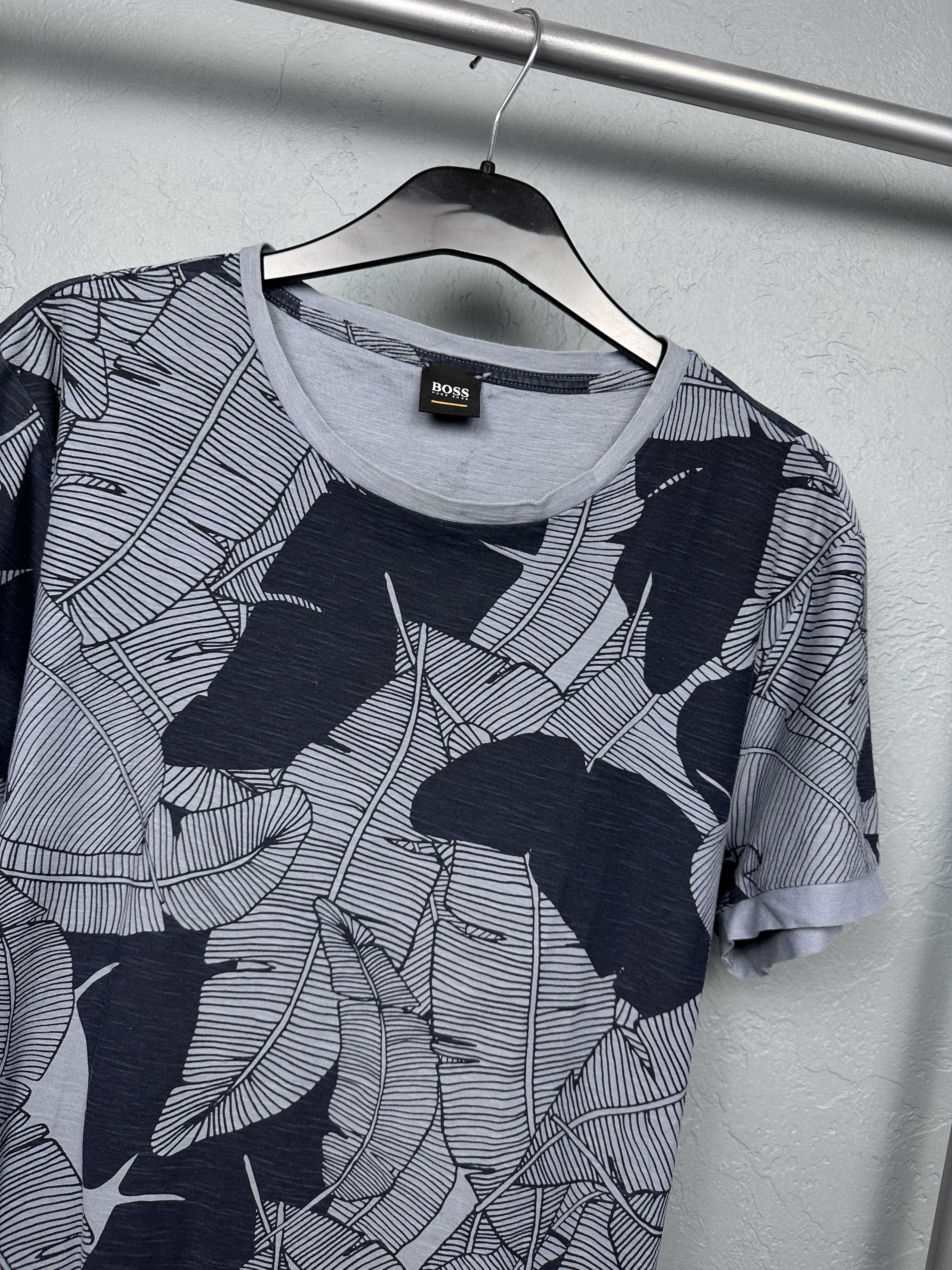Hugo Boss Hugo Boss Mens Overprint Crew Neck T-Shirt Size US M / EU 48-50 / 2 - 2 Thumbnail