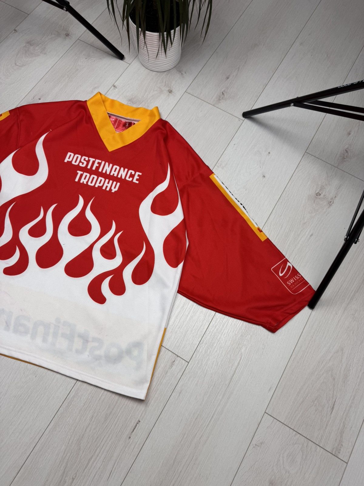 NHL Swiss Ice Hockey Flame 3/4 Sleeve Jersey Shirt Size US S / EU 44-46 / 1 - 3 Thumbnail