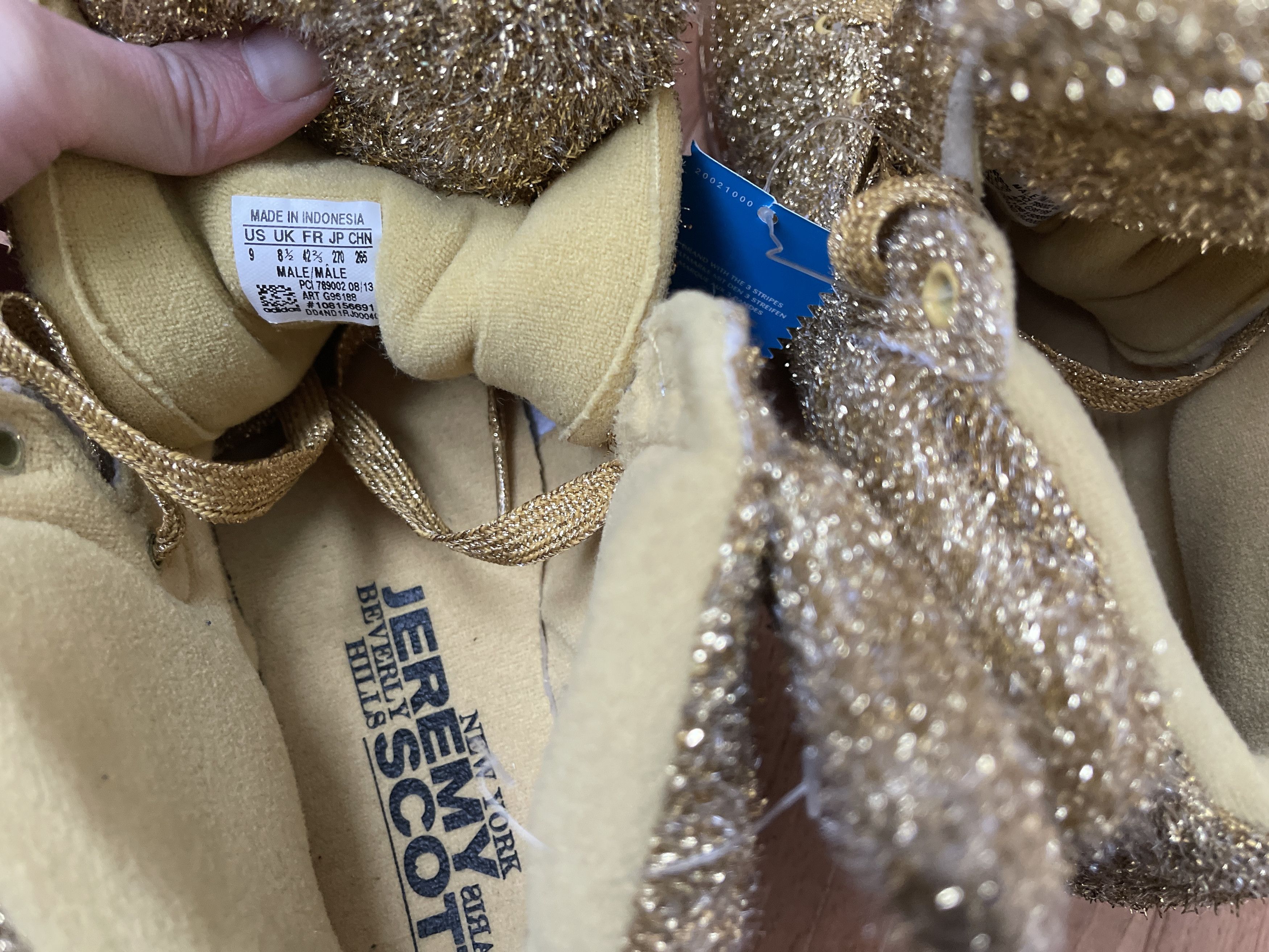 Adidas × Jeremy Scott ADIDAS JEREMY SCOTT sneakers, BEAR, Tinsel Gold shoes G96188 Size US 9 / EU 42 - 9 Thumbnail