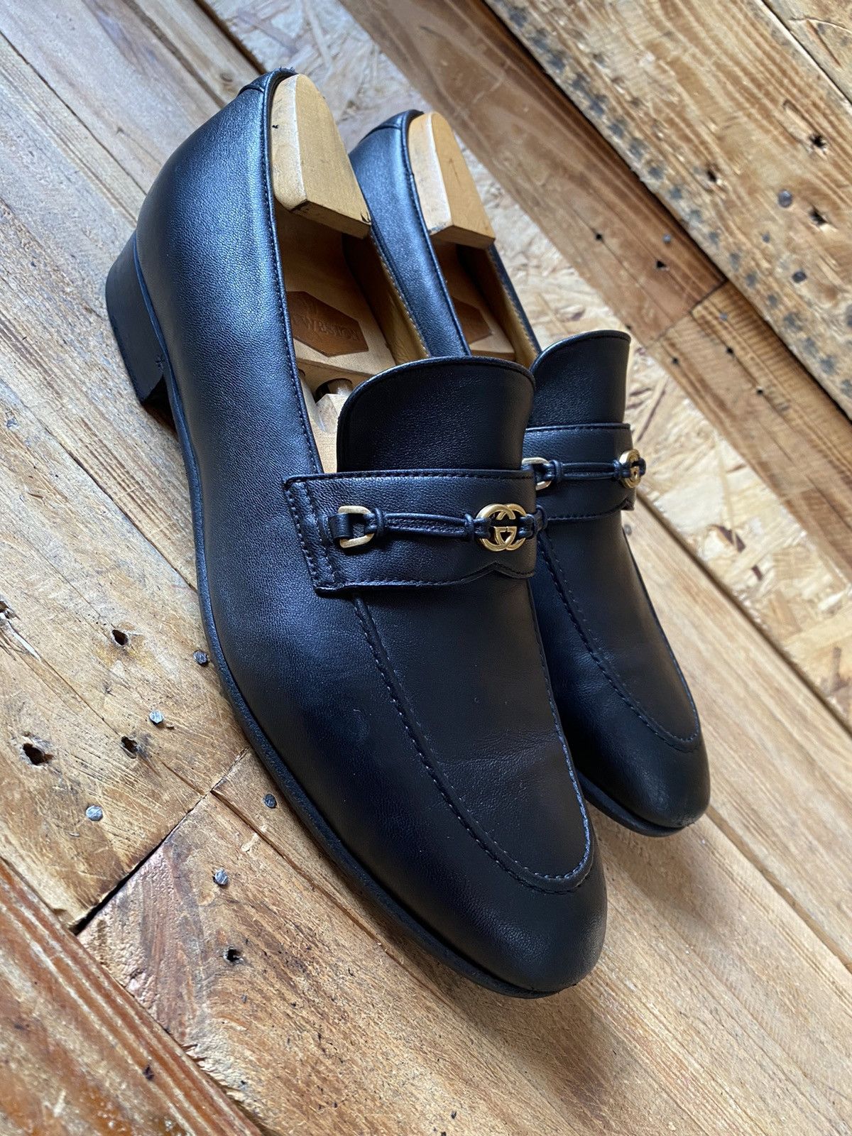 Gucci Gucci horsebit GG logo black leather loafers uk sz 9 US10 Size US 10 / EU 43 - 2 Thumbnail