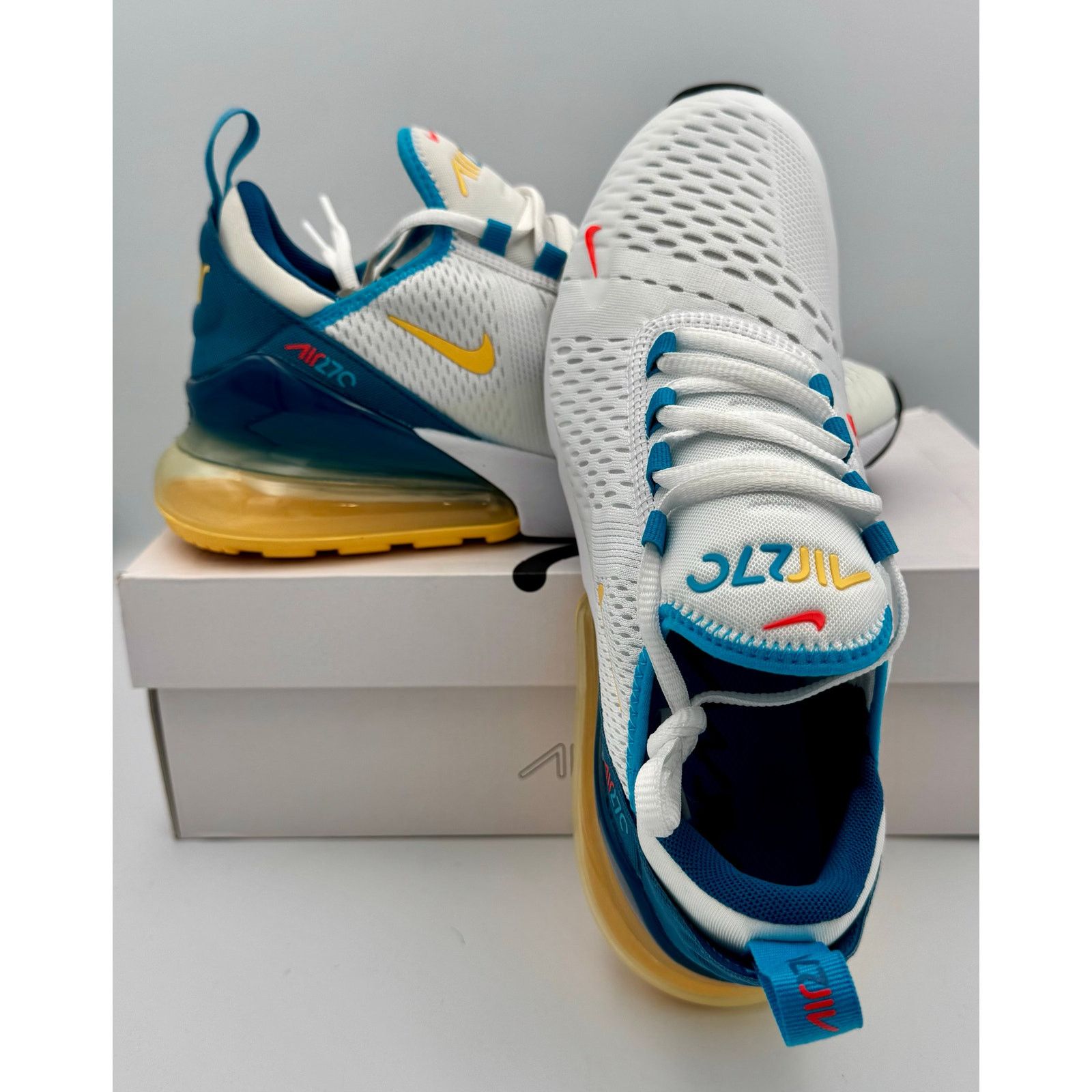 Nike Nike Air Max 270 White Industrial Blue Citron Pulse 7.5M Size US 7.5 / EU 40-41 - 5 Thumbnail