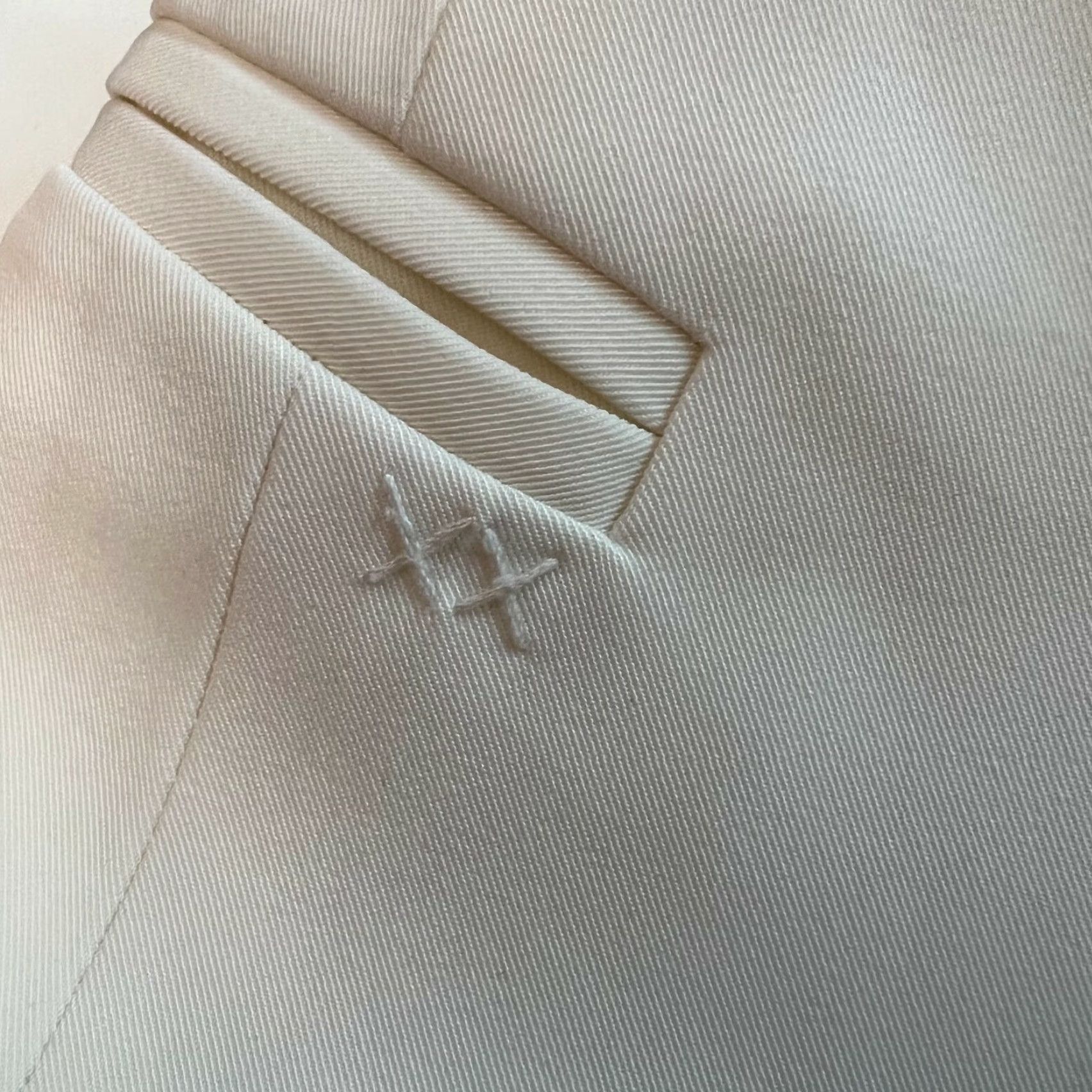 Vintage Womens Blazer Shirt Cream Formal Notch Lapel Ruched Long Sleeves Size M Size M / US 6-8 / IT 42-44 - 7 Thumbnail