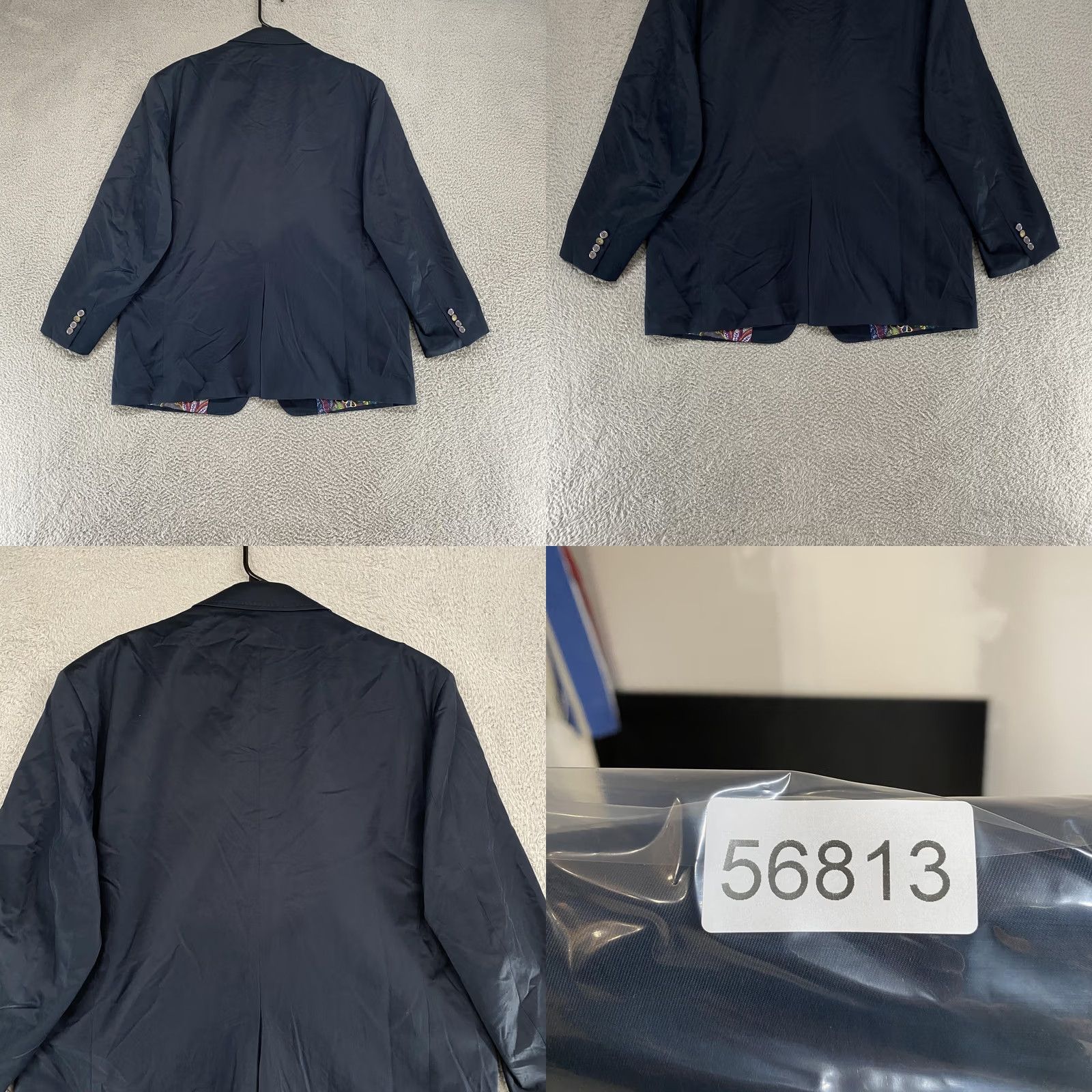 Robert Graham Robert Graham Sport Coat Blazer Mens 50 Blue Cotton Notch Lapel Two Button Paisley Lining Regular Jacket Coat Size 50R - 8 Thumbnail