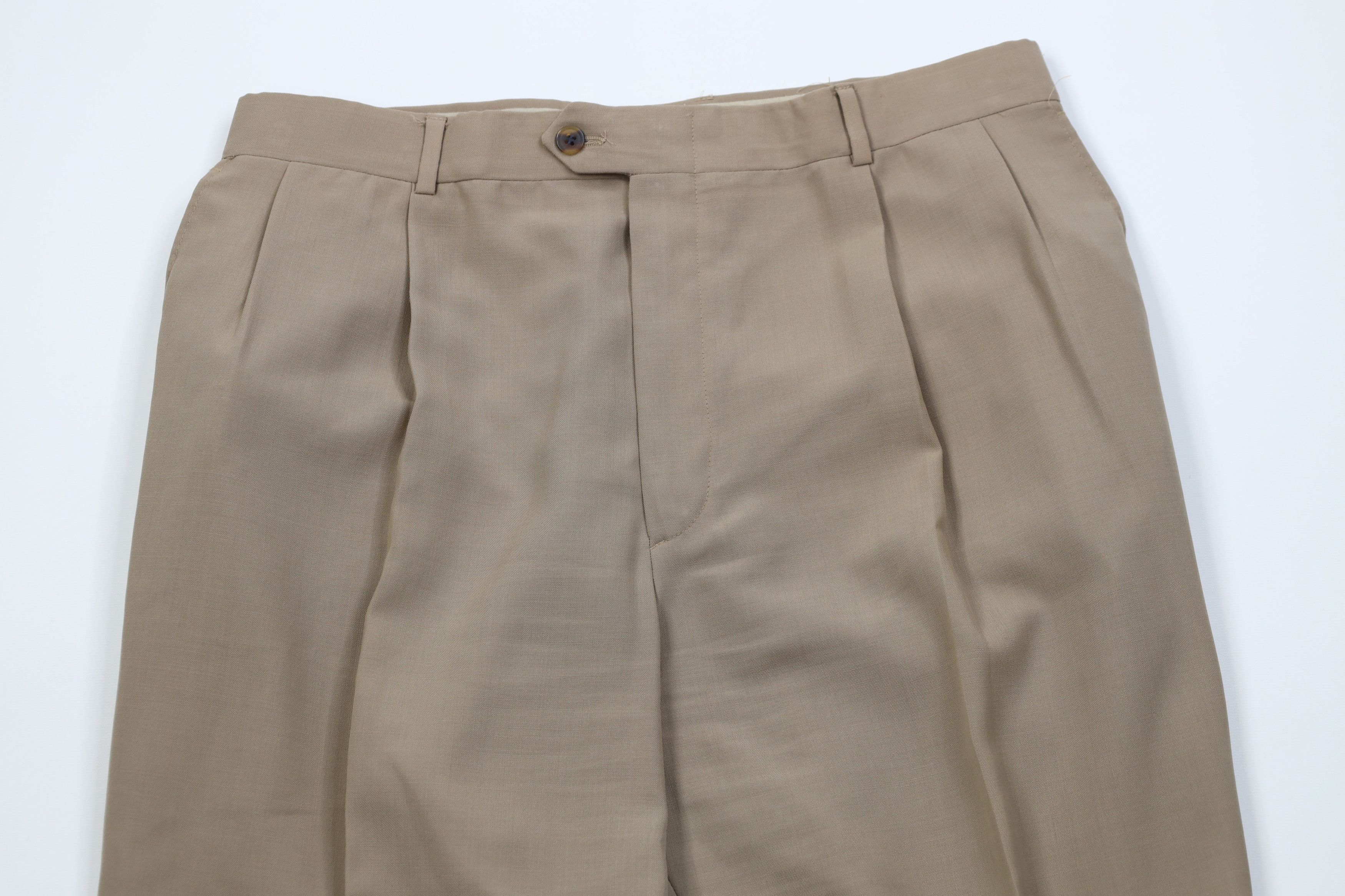 Vintage Vintage 90s Streetwear Gabardine Blend Knit Wide Leg Pants Size US 34 / EU 50 - 2 Thumbnail