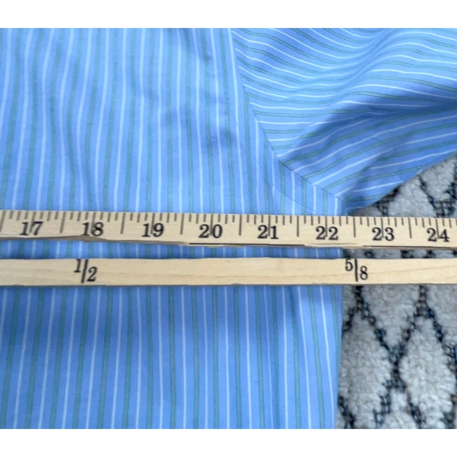 Brooks Brothers Brooks Brothers Shirt Men XL Button-Front Blue Green Striped Cotton Spandex Regular Collared Everyday Dress/Office Reg Mens Size 46R - 7 Thumbnail